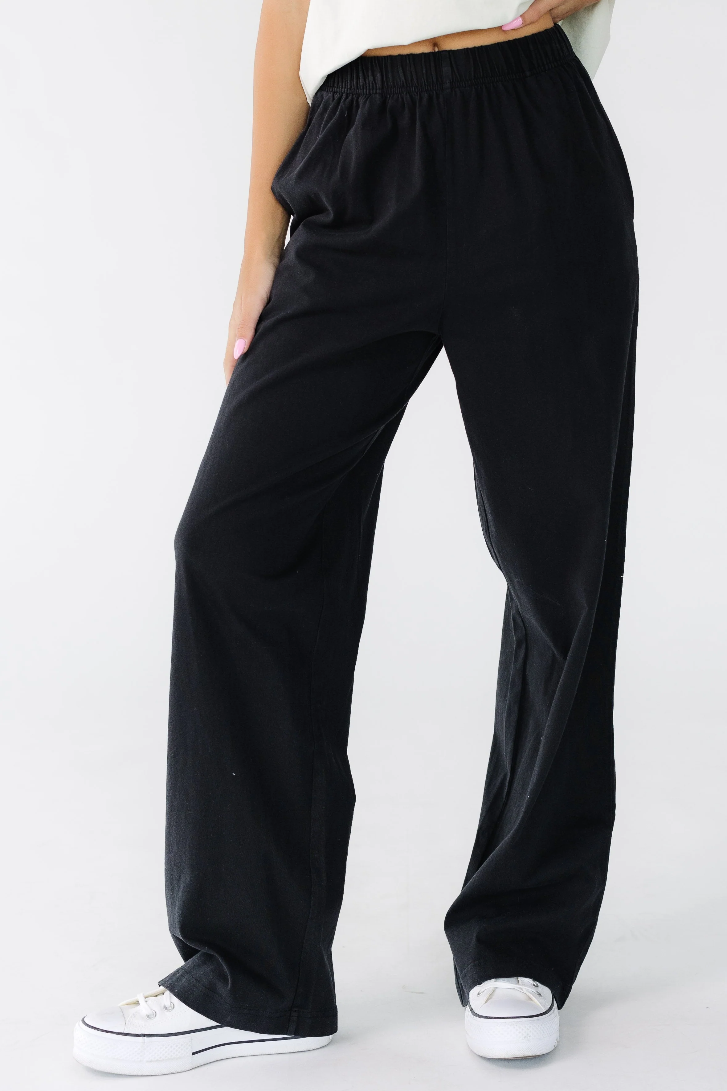 Washed Cotton Straight Pants - Image 4