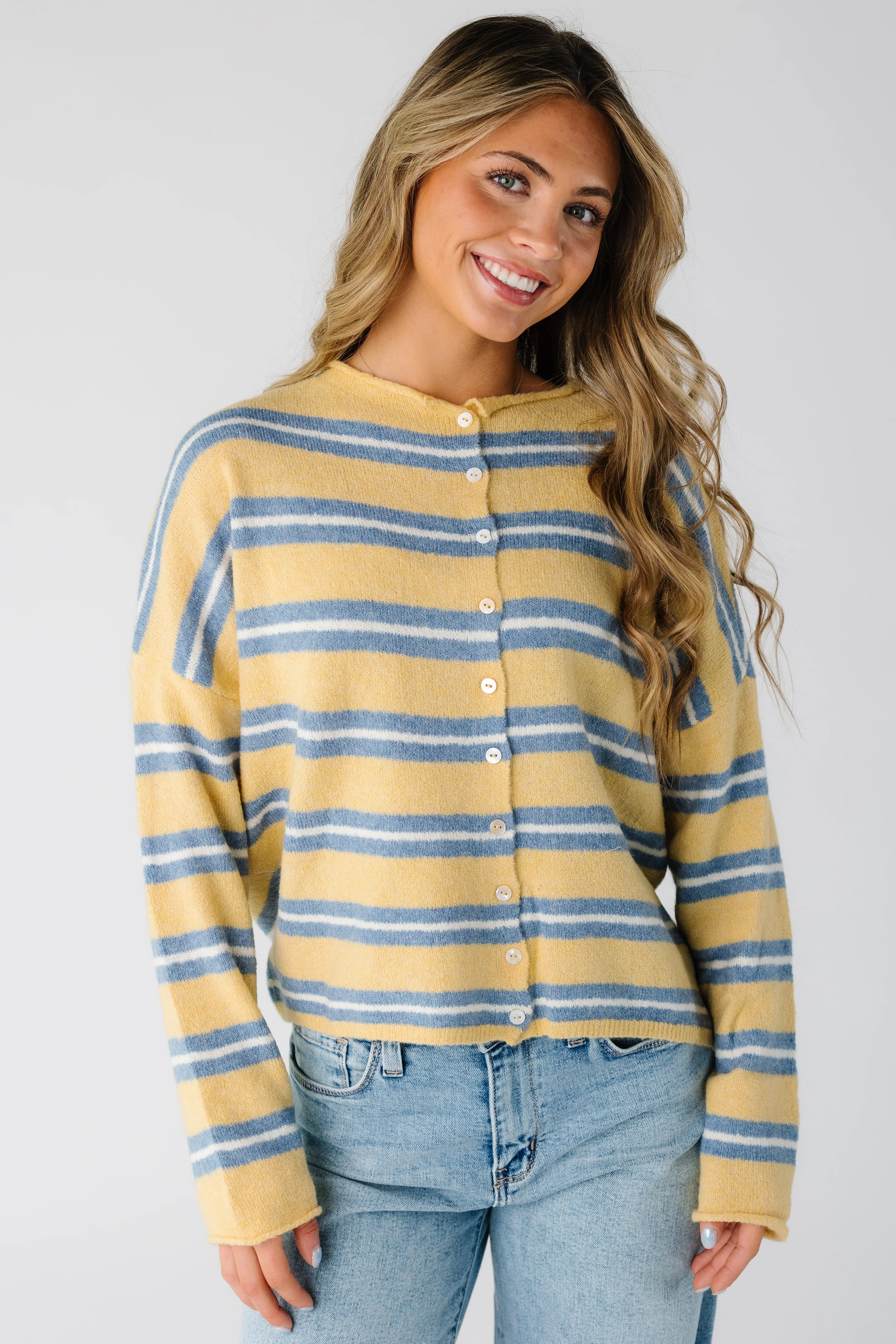 Aria Wide Stripe Cardigan - Image 11