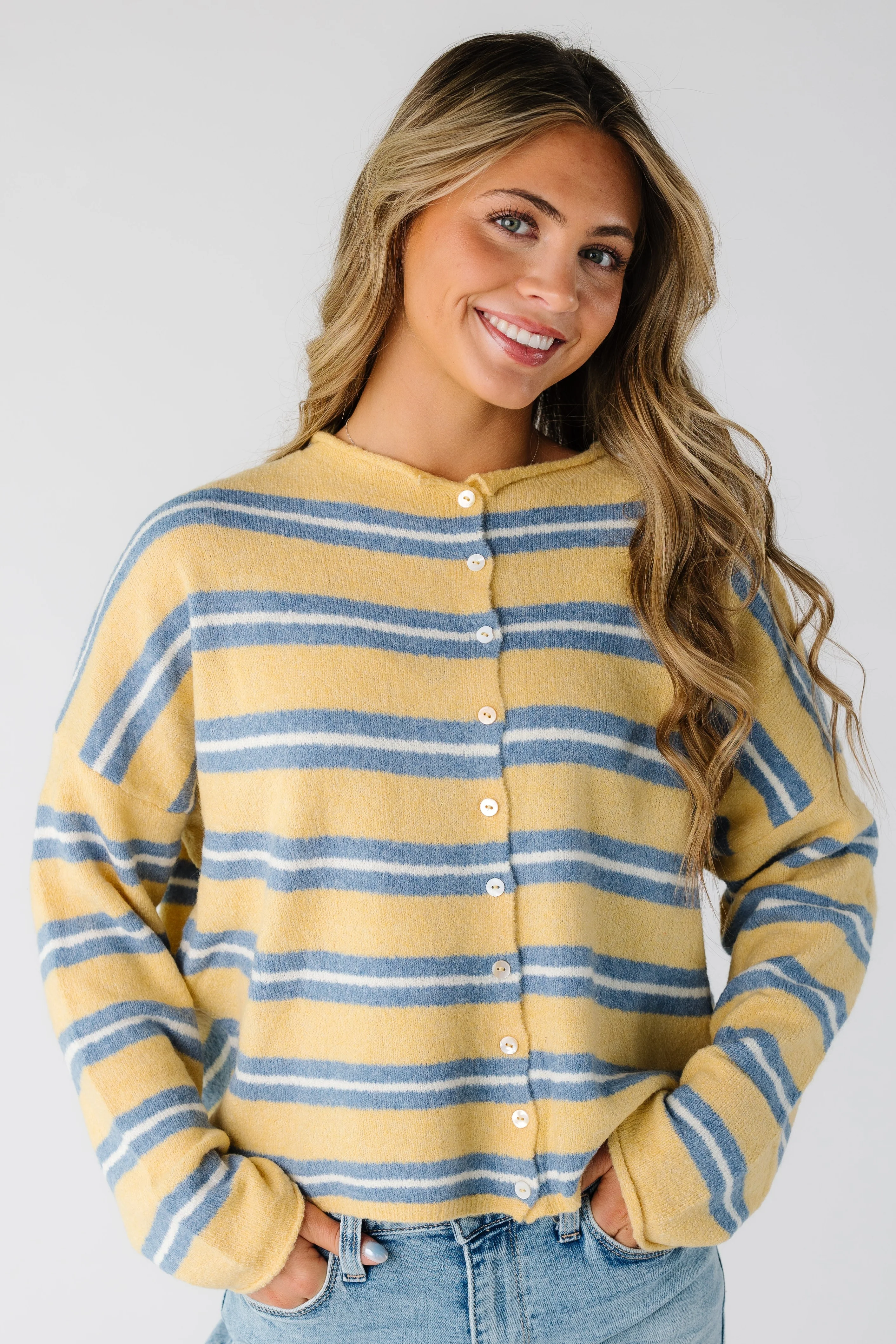 Aria Wide Stripe Cardigan - Image 2