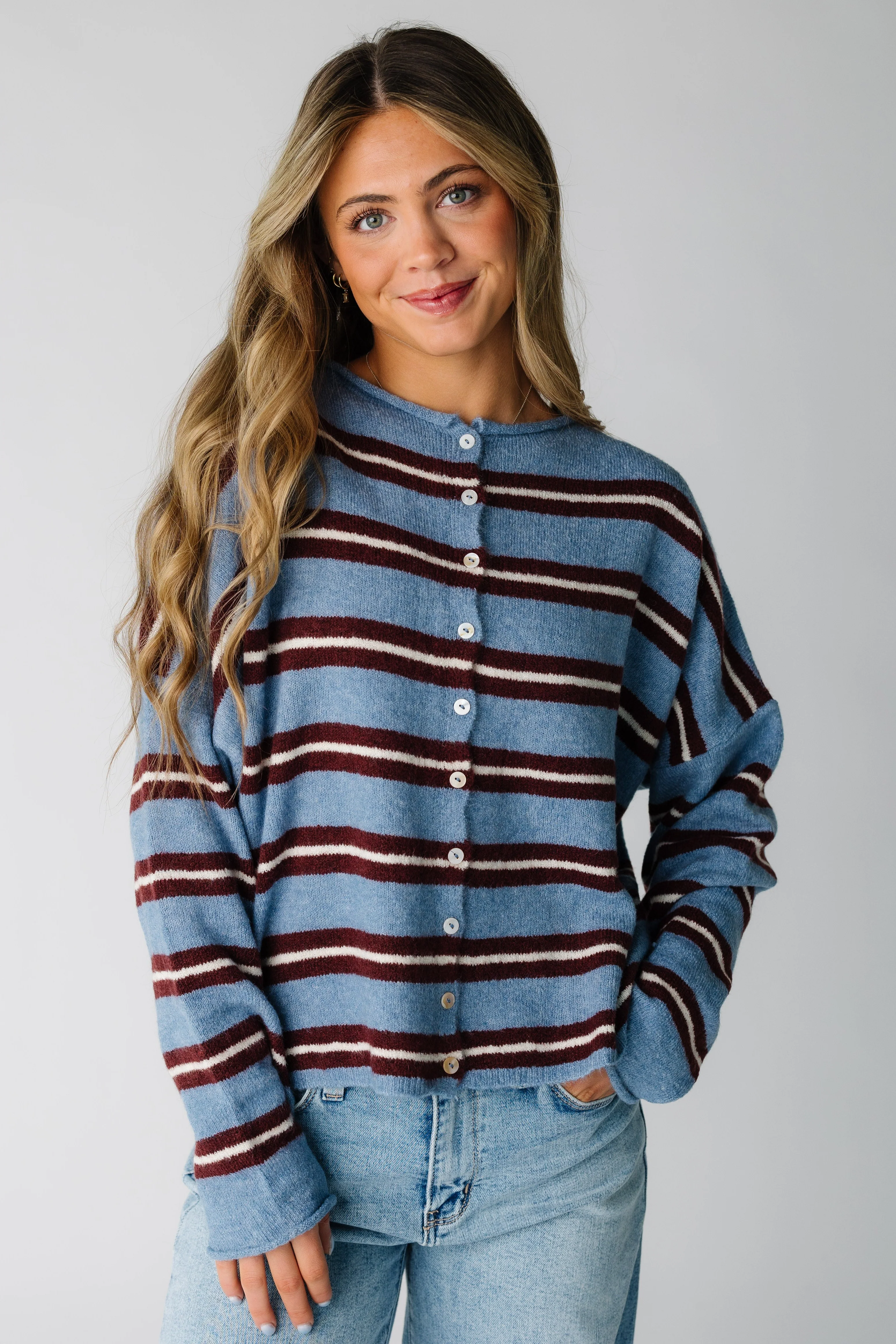 Aria Wide Stripe Cardigan - Image 3