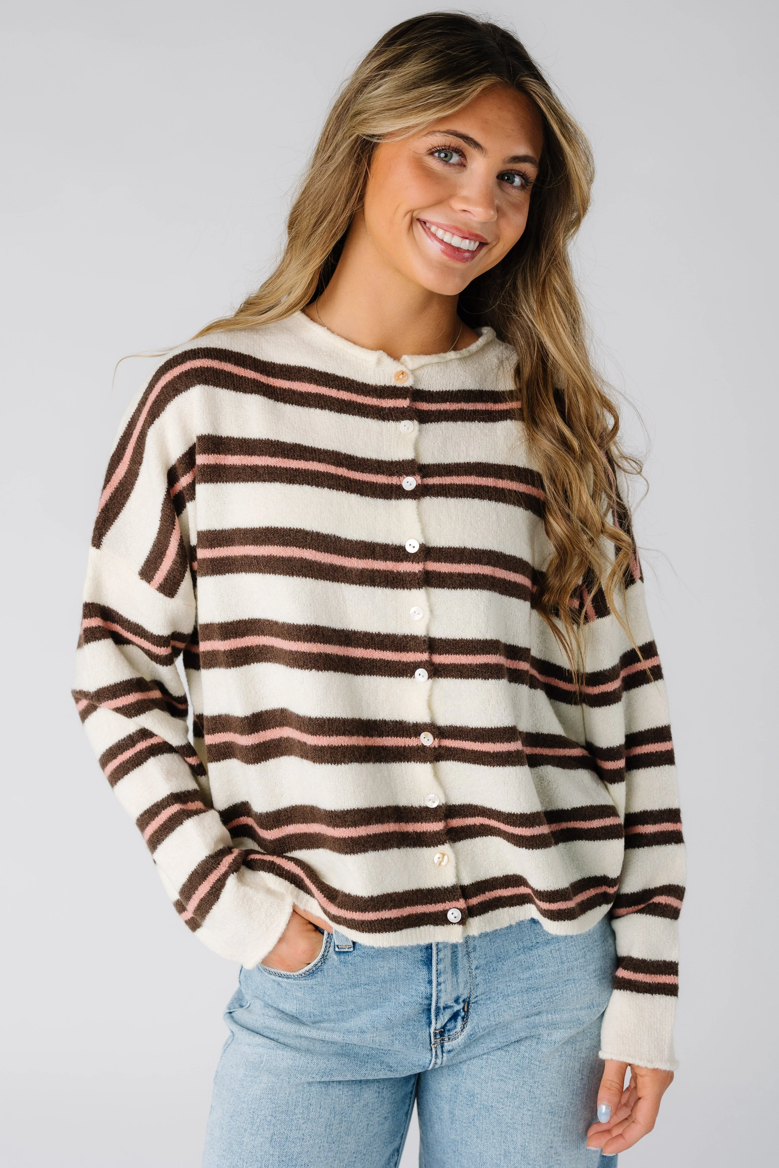 Aria Wide Stripe Cardigan - Image 4