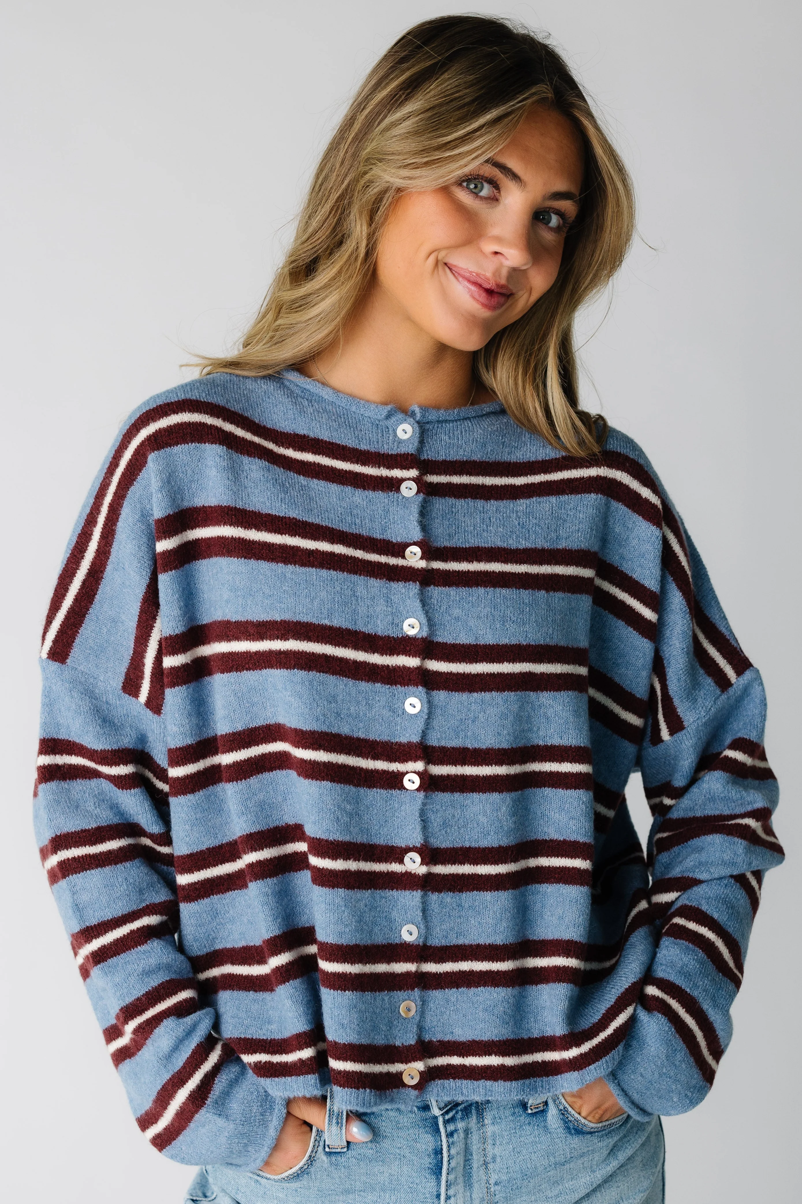 Aria Wide Stripe Cardigan - Image 7