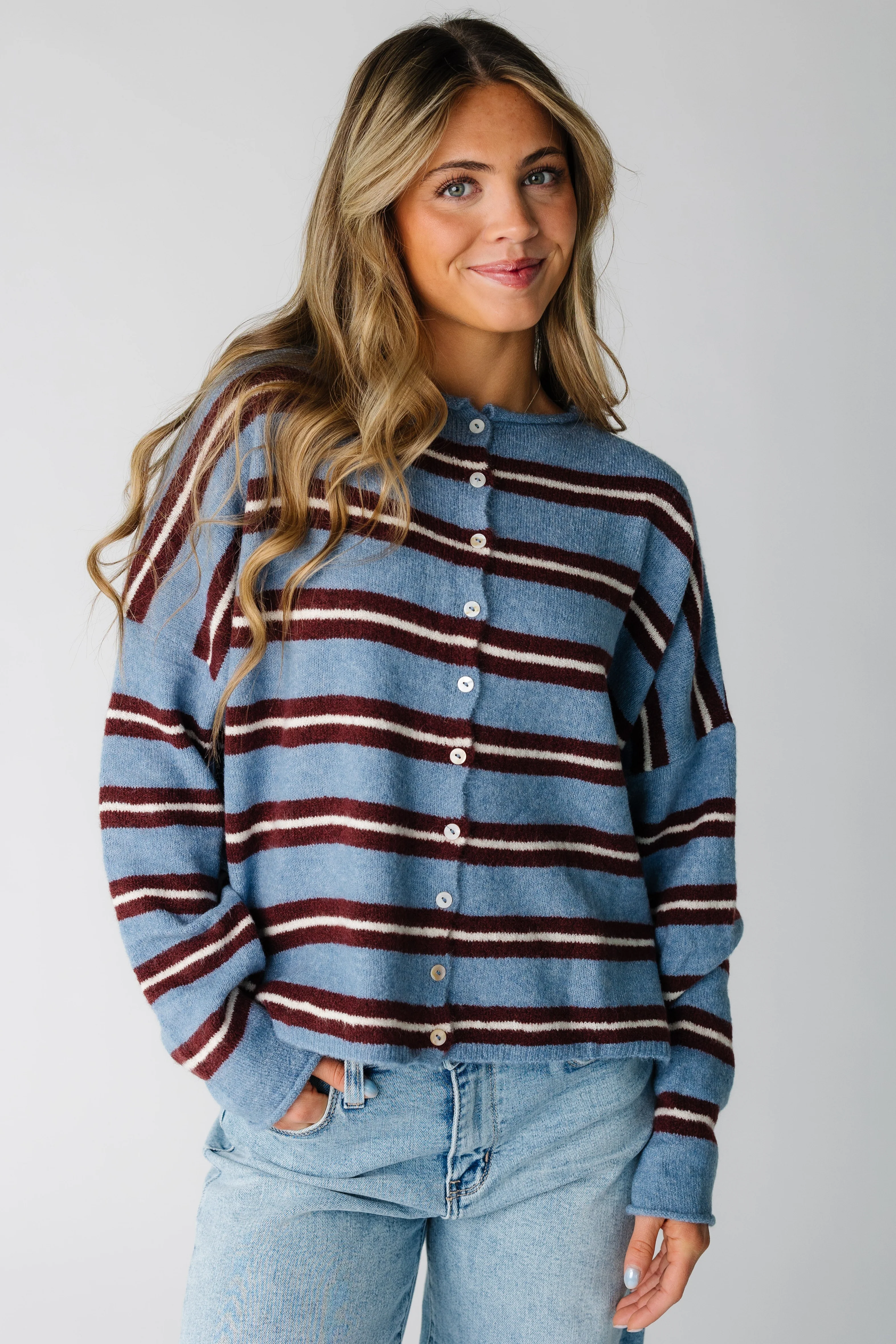 Aria Wide Stripe Cardigan - Image 8