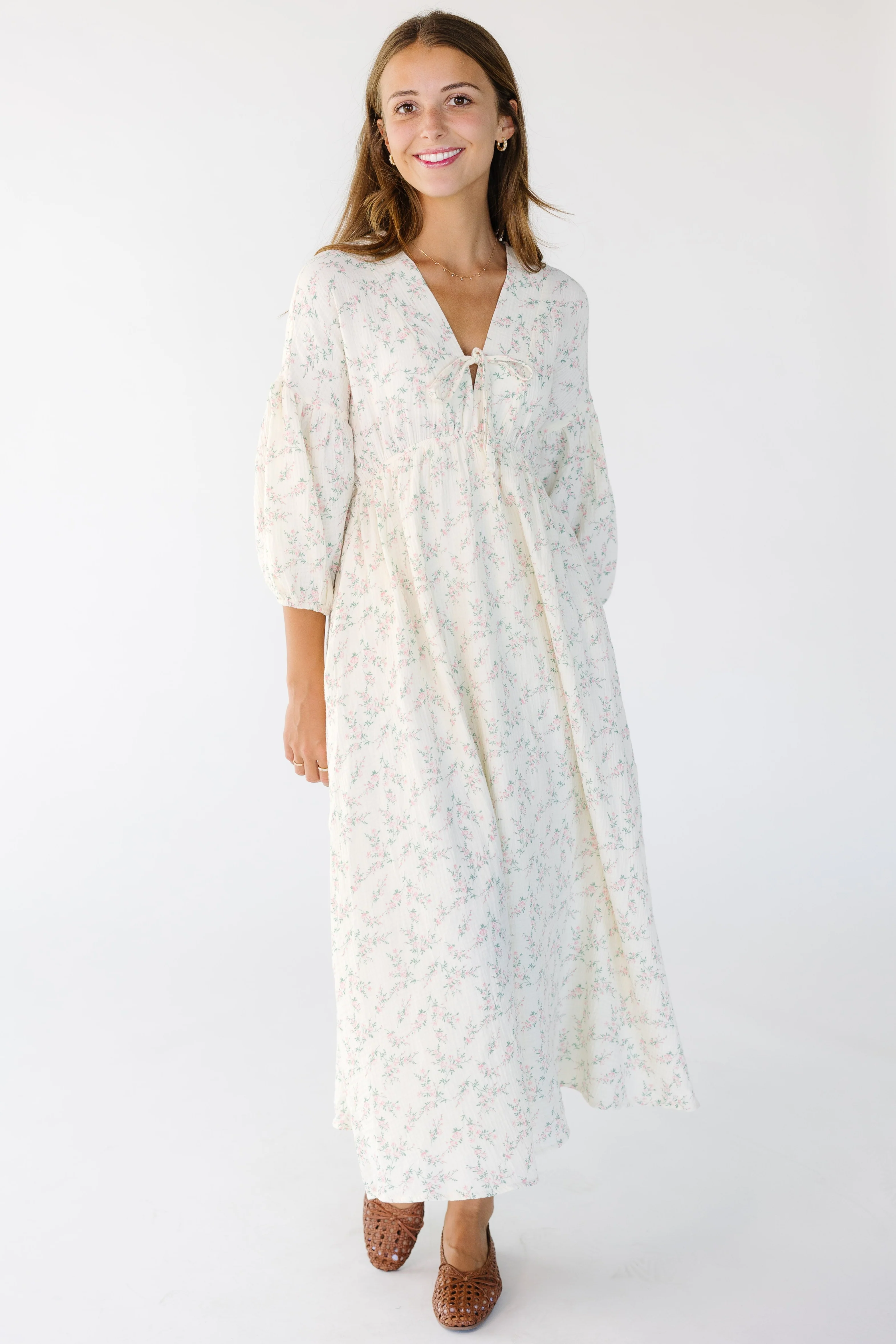 Brass & Roe A Gauze Tie Front Dress