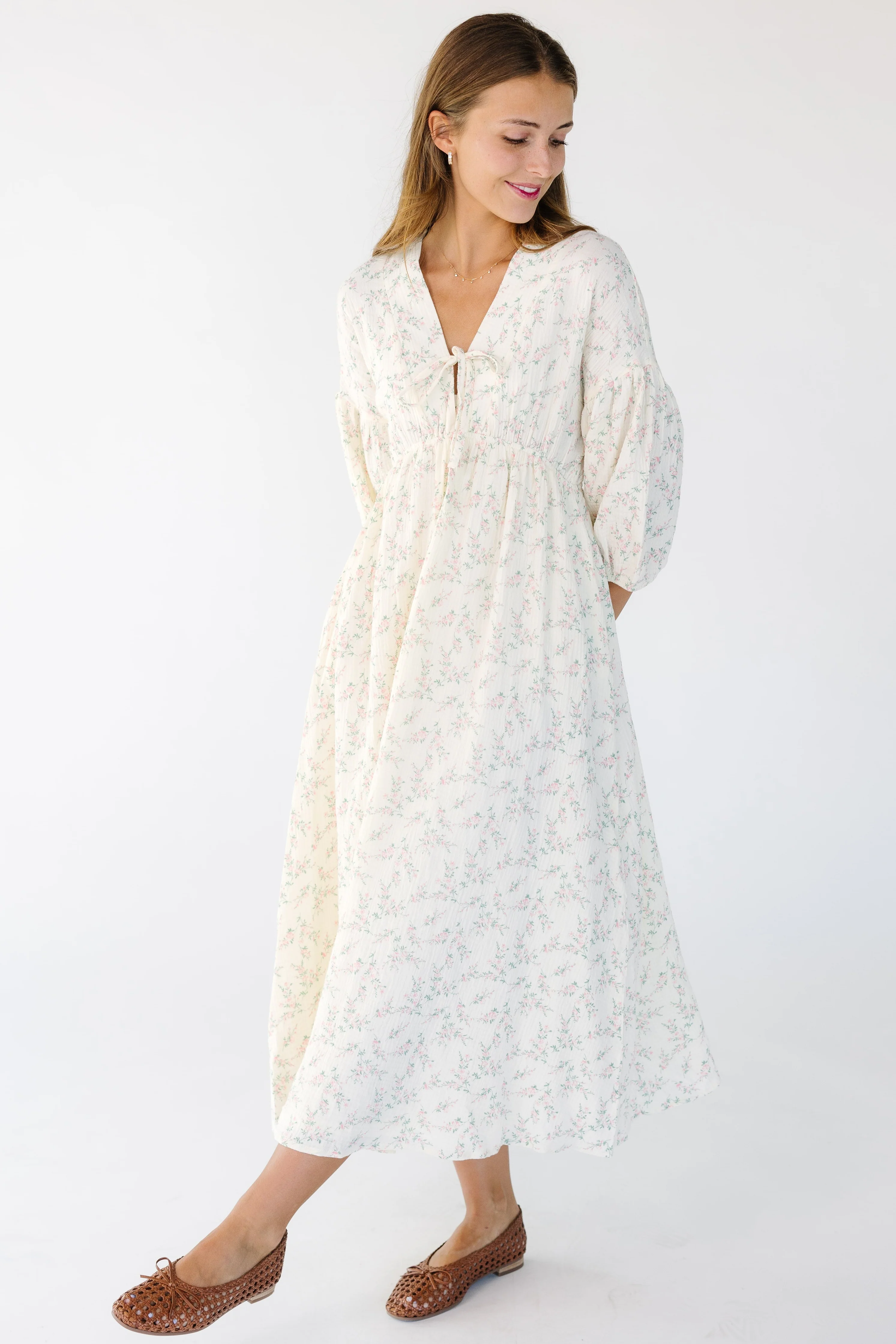 Brass & Roe A Gauze Tie Front Dress - Image 3