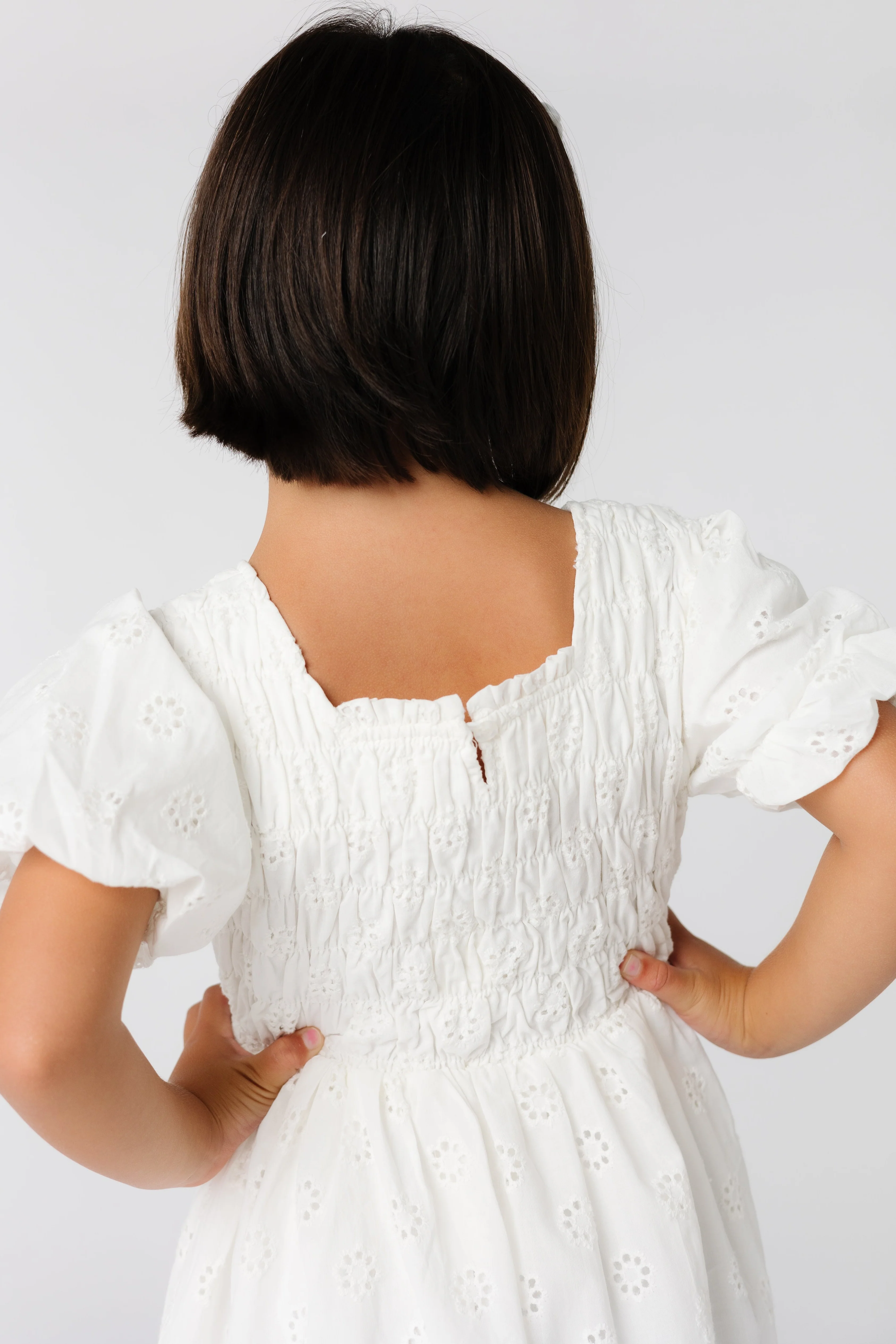 Brass & Roe Ella Girl's Eyelet Neck Dress - Image 4