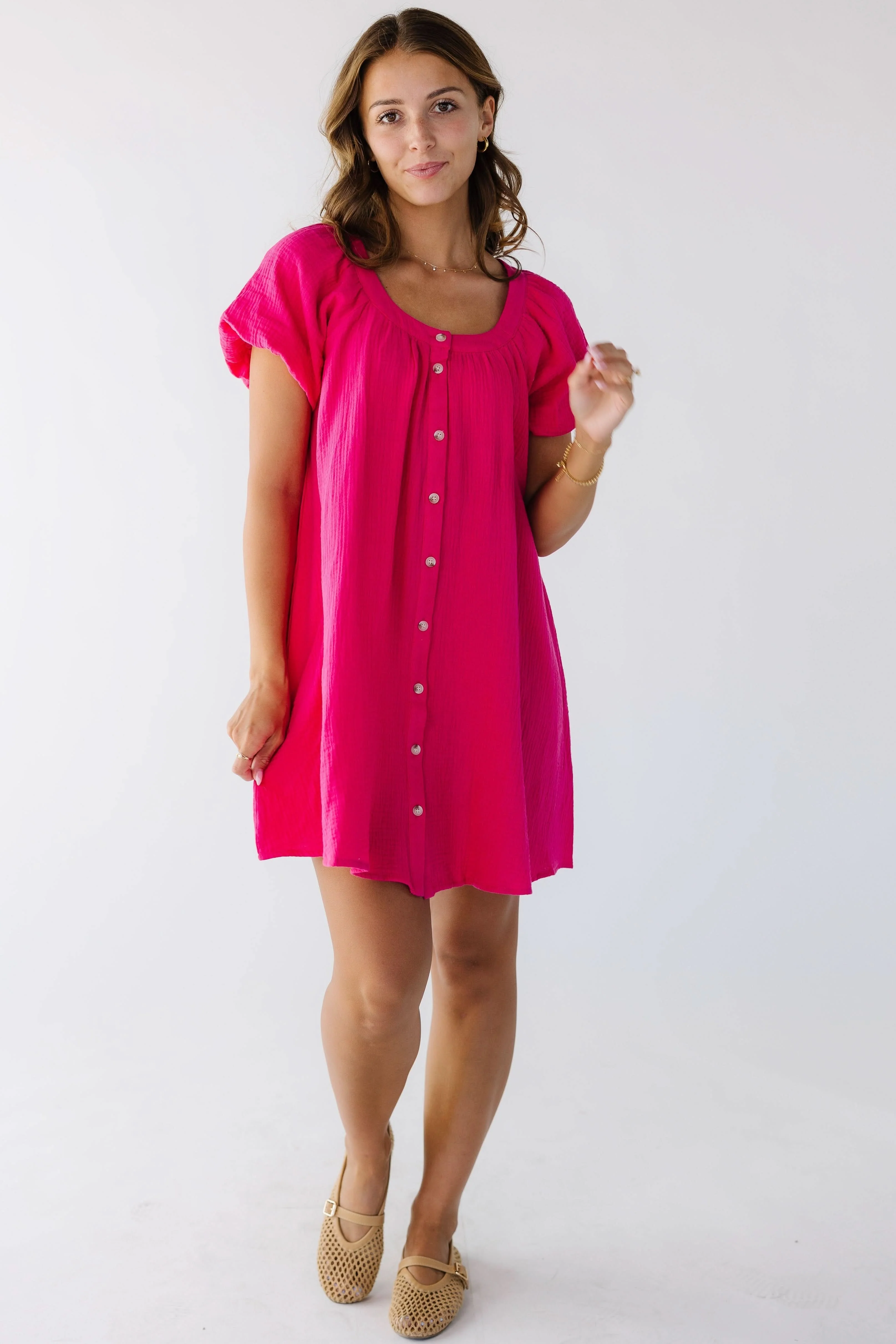 Brass & Roe Ellie Gauze Knee Dress
