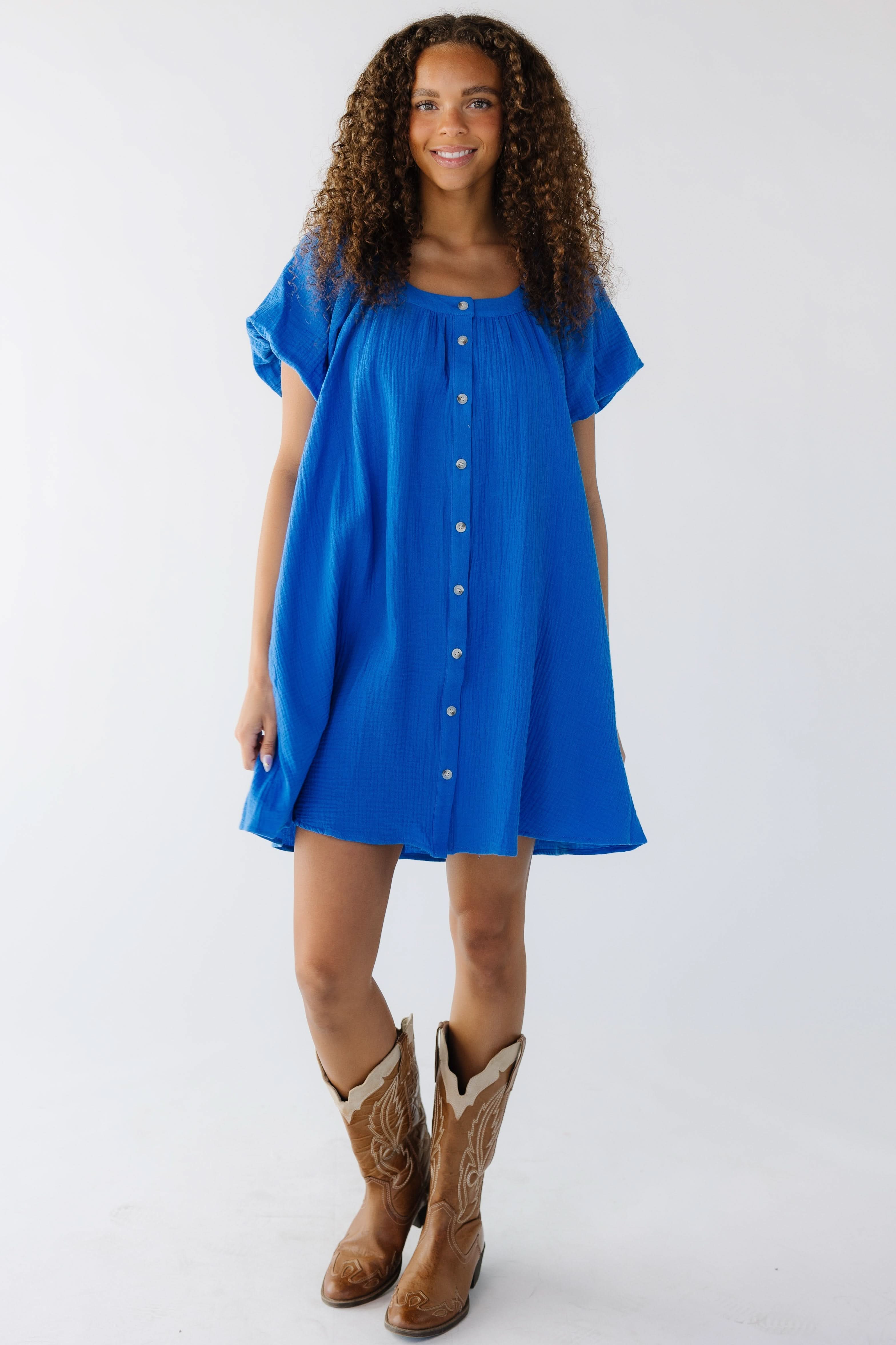 Brass & Roe Ellie Gauze Knee Dress - Image 2