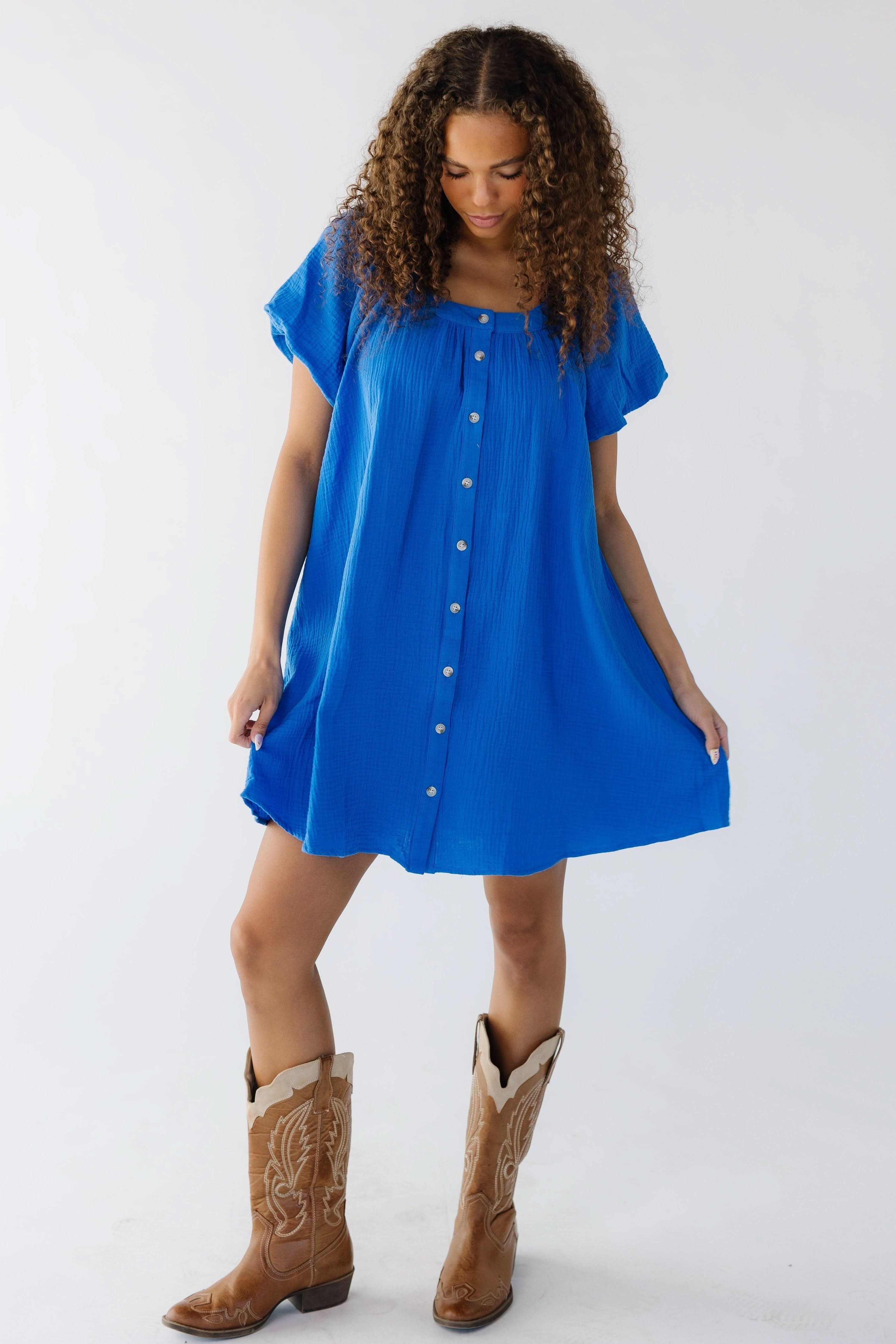 Brass & Roe Ellie Gauze Knee Dress - Image 5