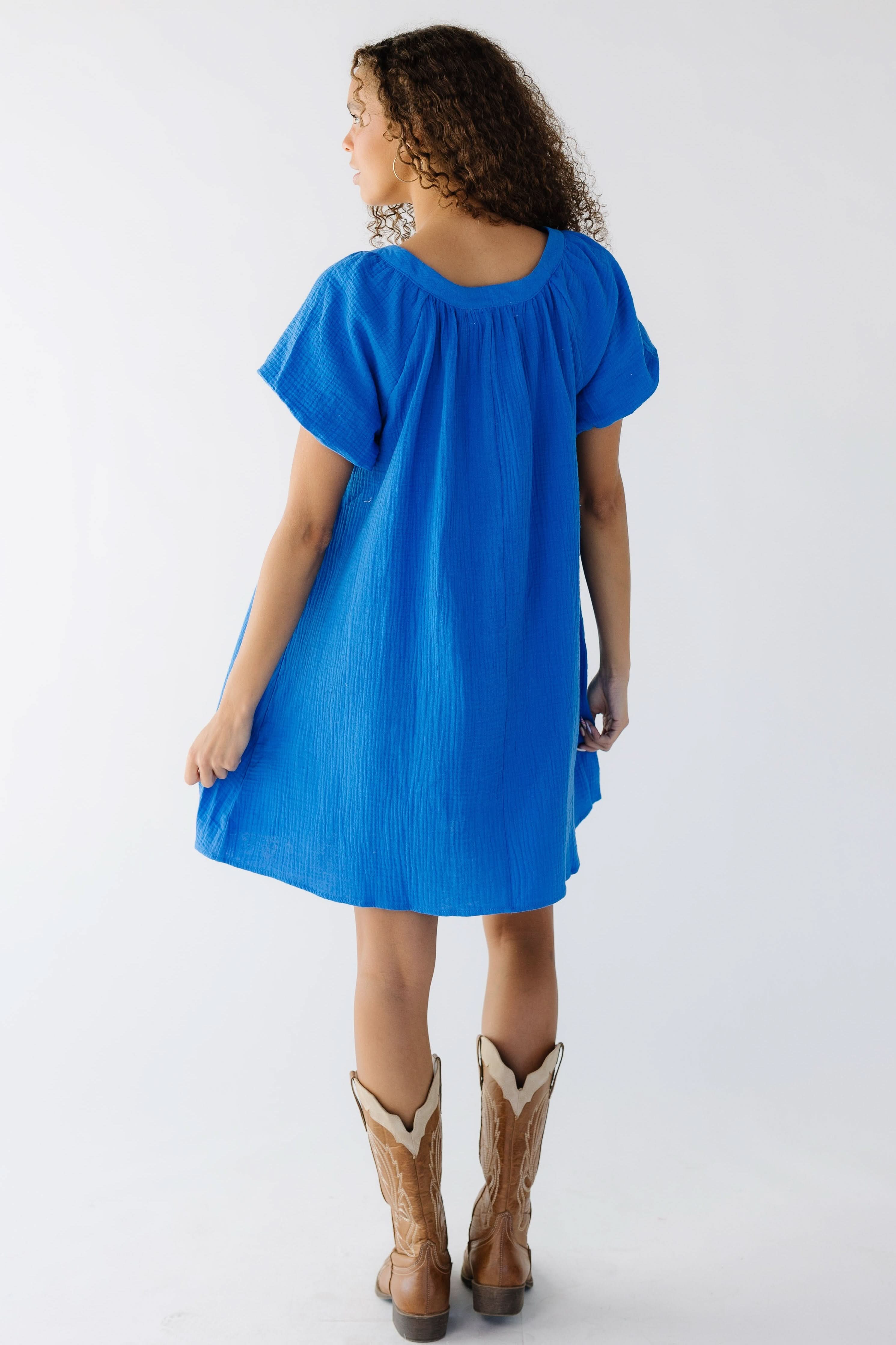 Brass & Roe Ellie Gauze Knee Dress - Image 6
