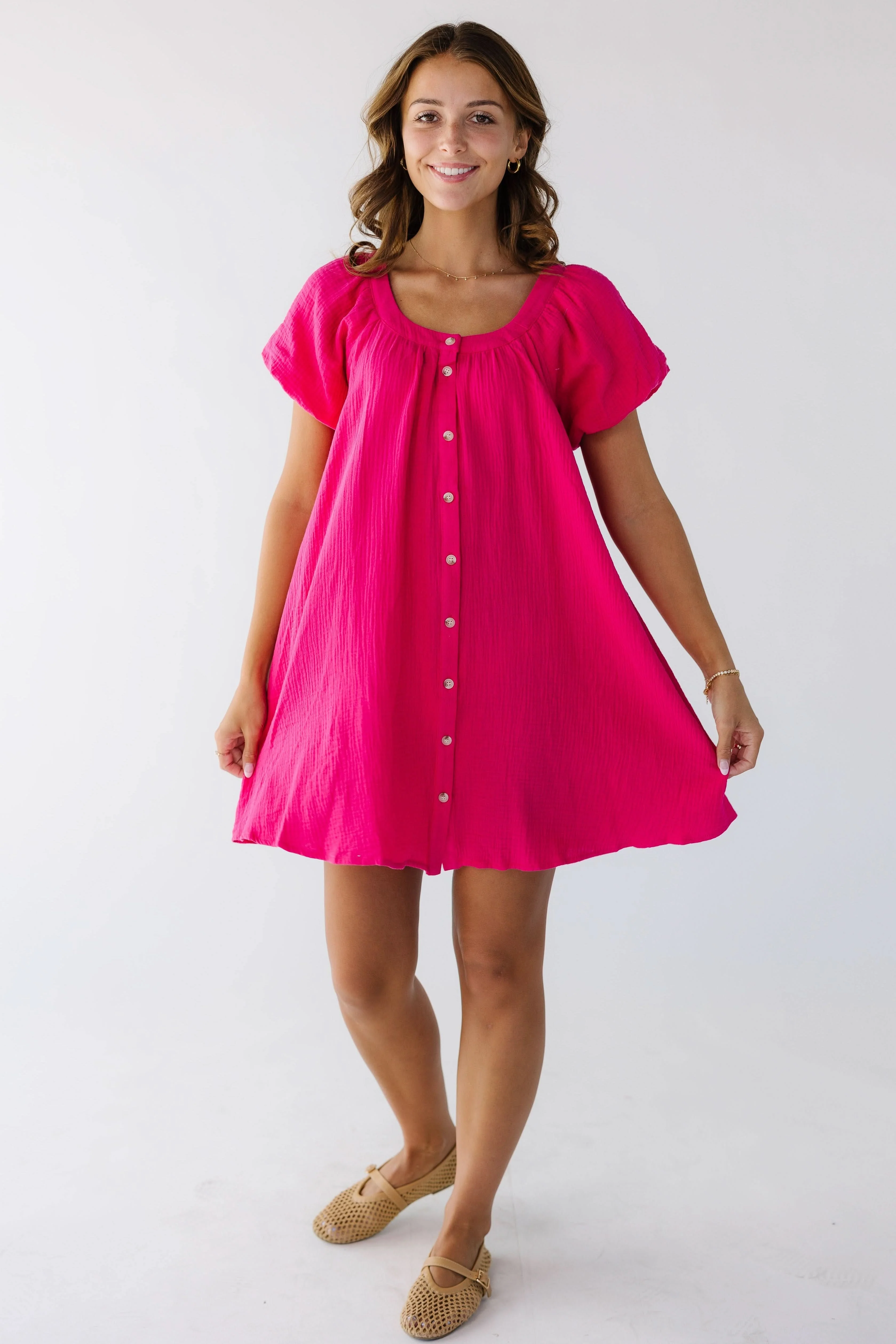 Brass & Roe Ellie Gauze Knee Dress - Image 7