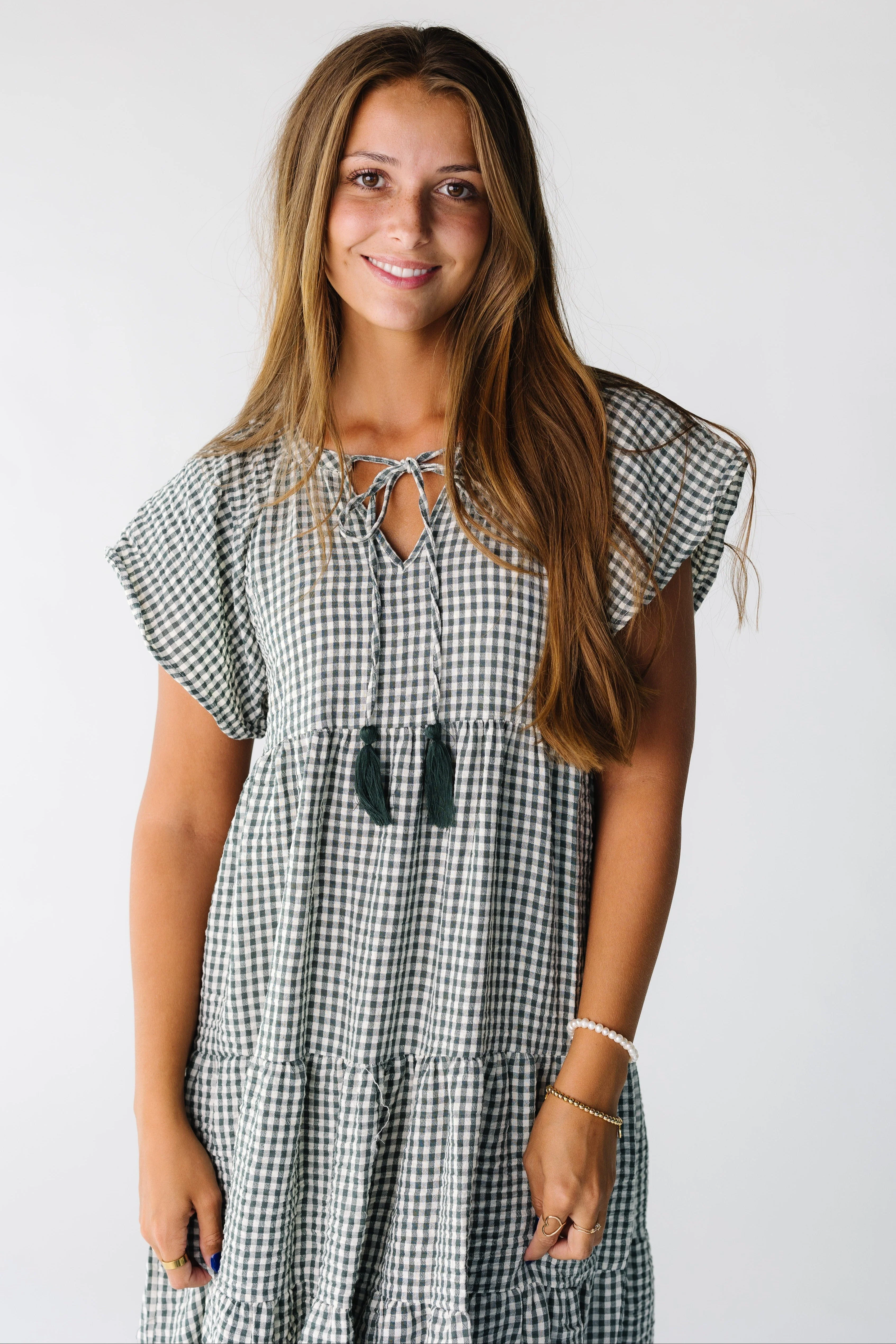 Brass & Roe Elmina Gingham Dress - Image 9
