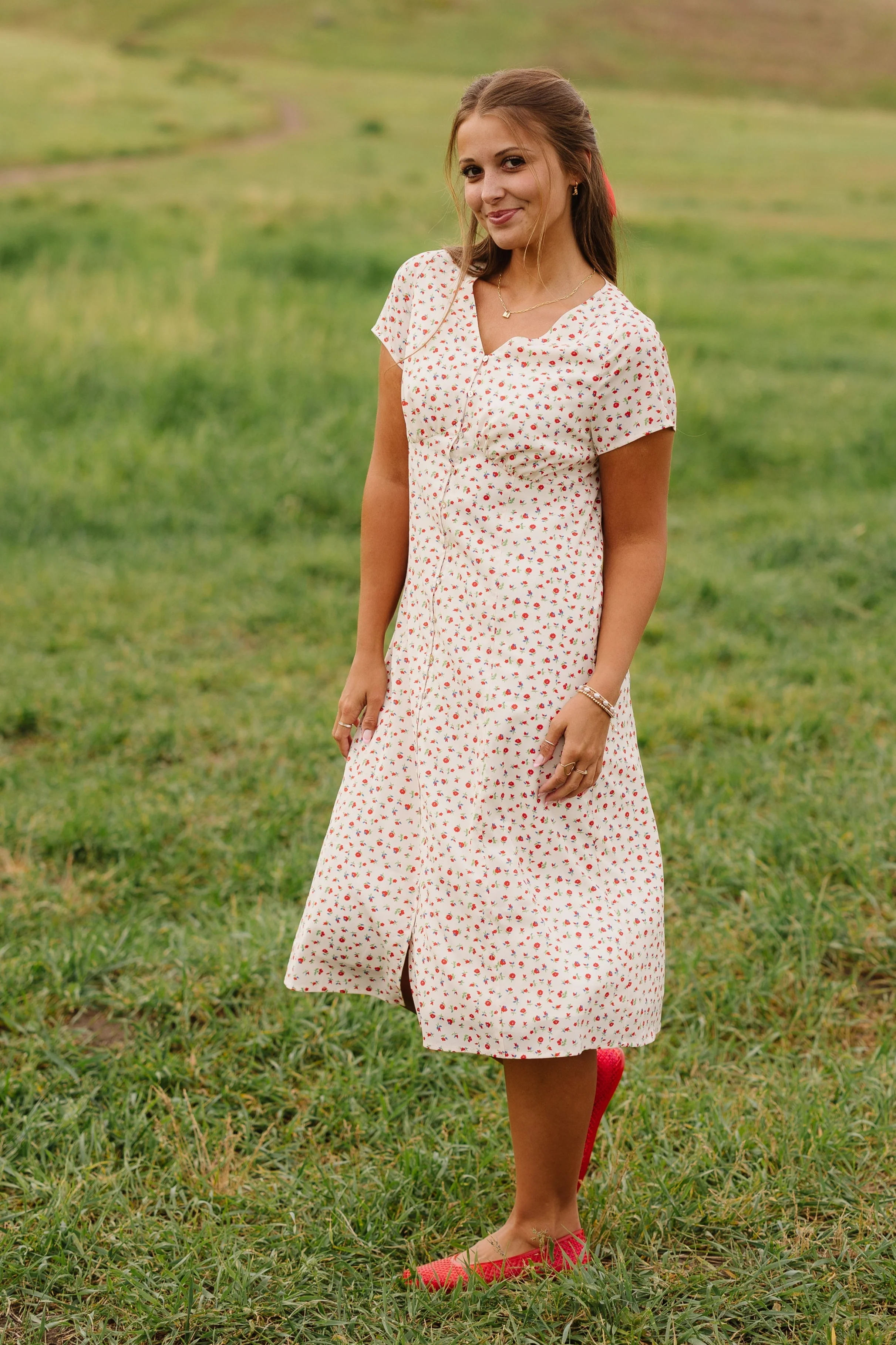 Brass & Roe Cherry Pie Button Down Dress
