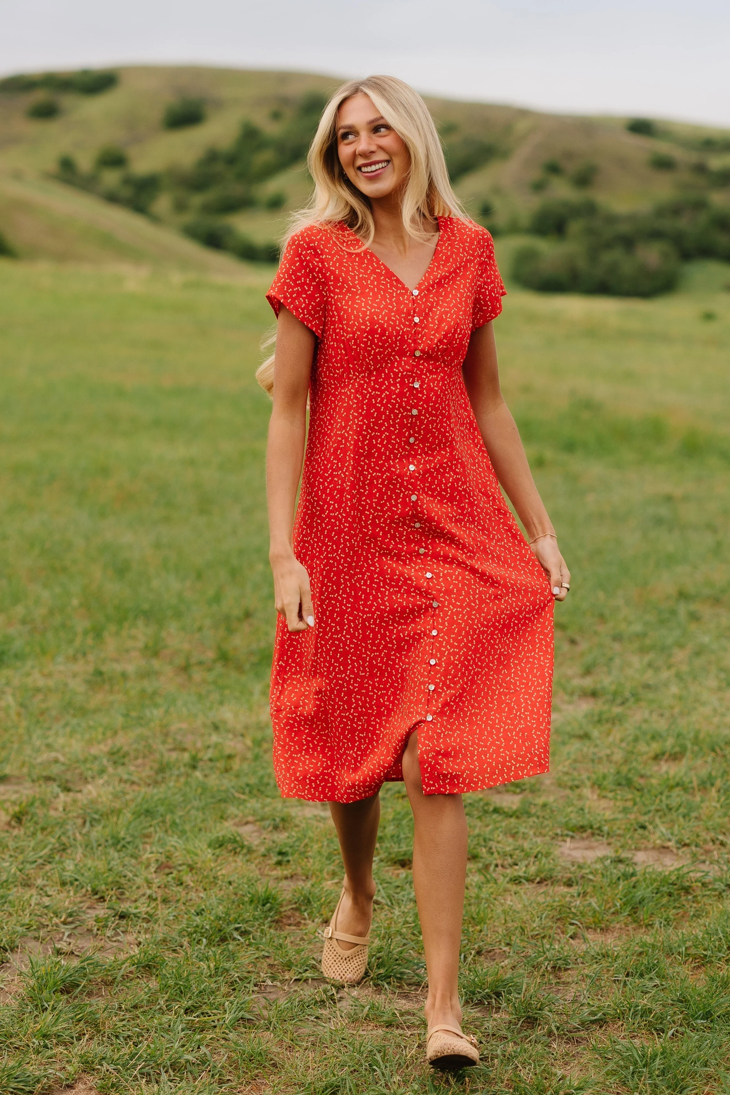 Brass & Roe Cherry Pie Button Down Dress - Image 13