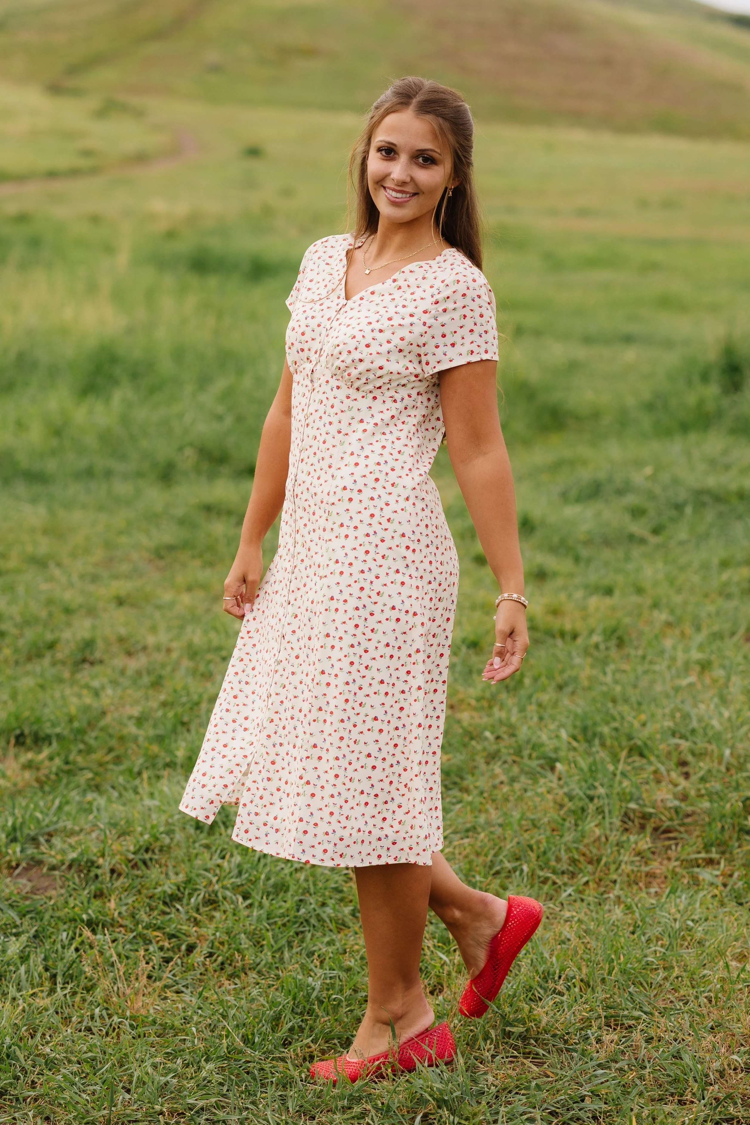 Brass & Roe Cherry Pie Button Down Dress - Image 3