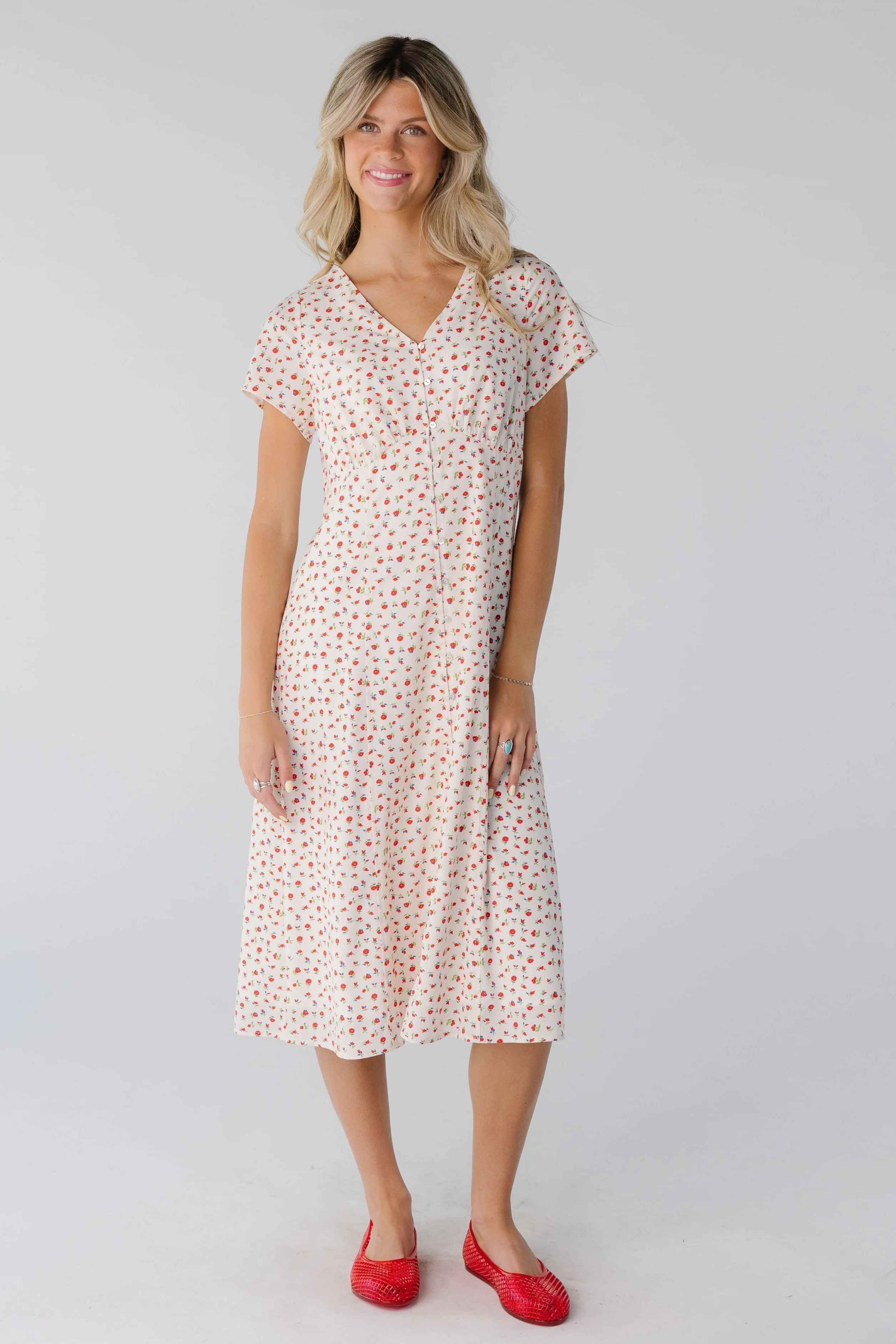 Brass & Roe Cherry Pie Button Down Dress - Image 4