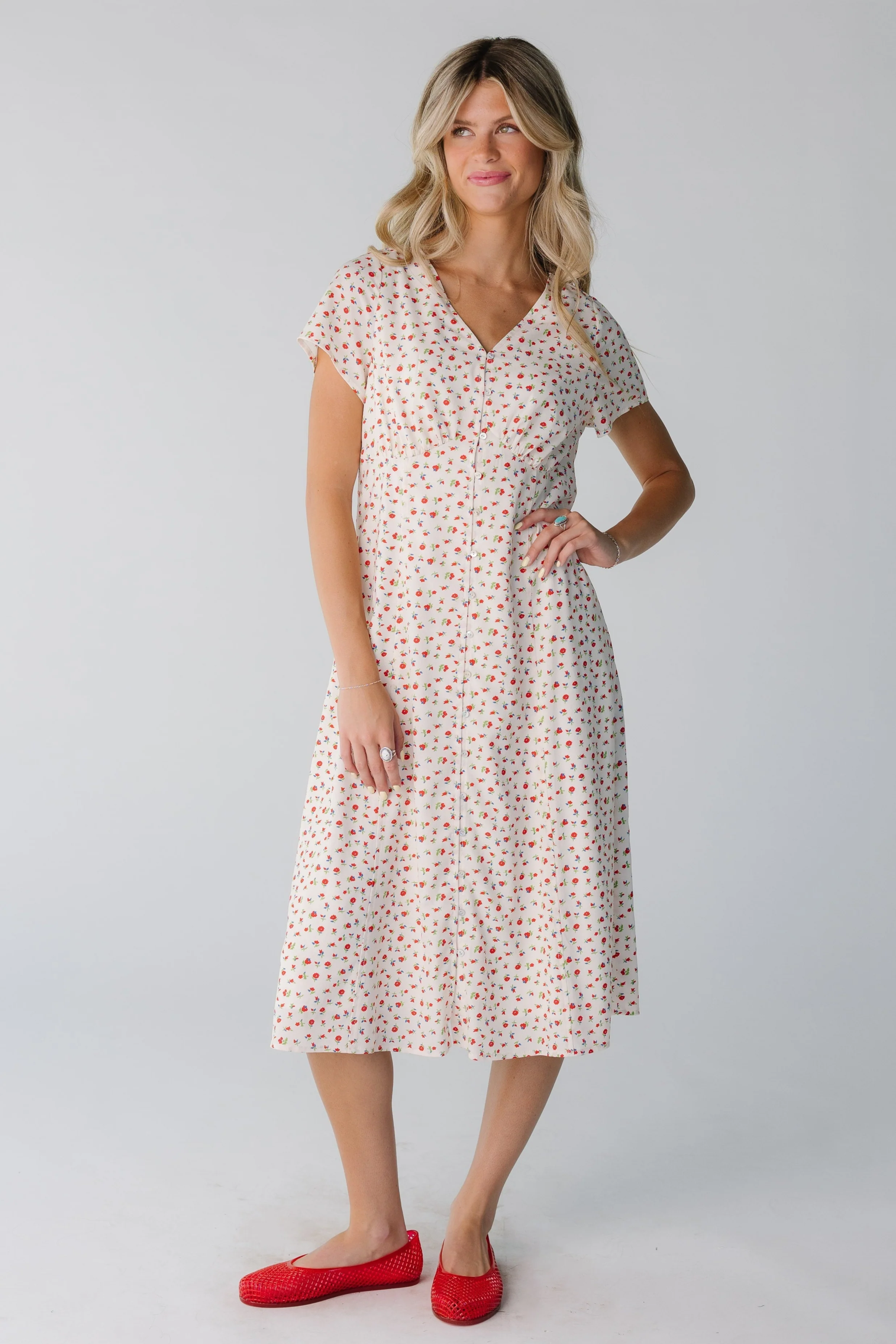 Brass & Roe Cherry Pie Button Down Dress - Image 5