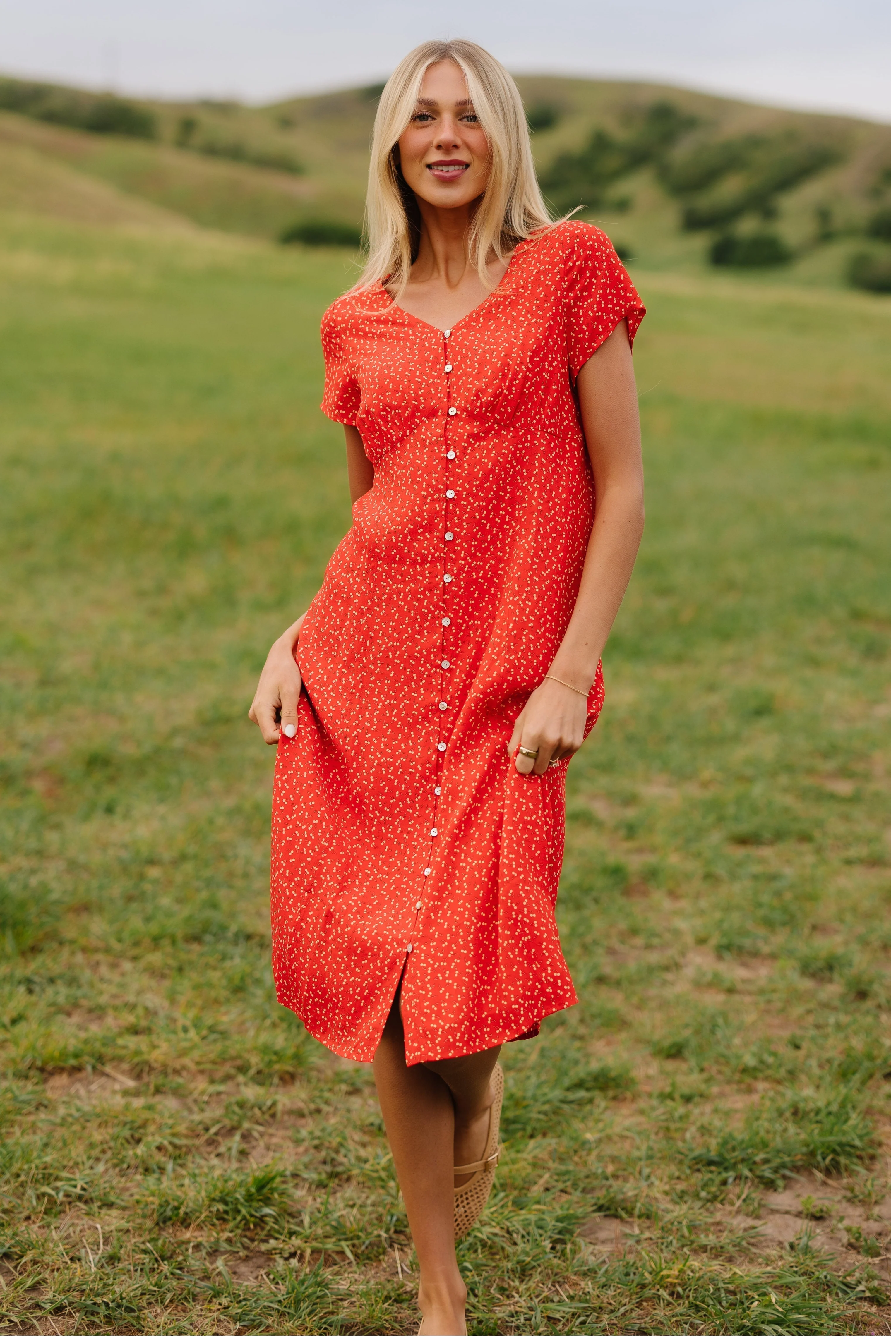 Brass & Roe Cherry Pie Button Down Dress - Image 8