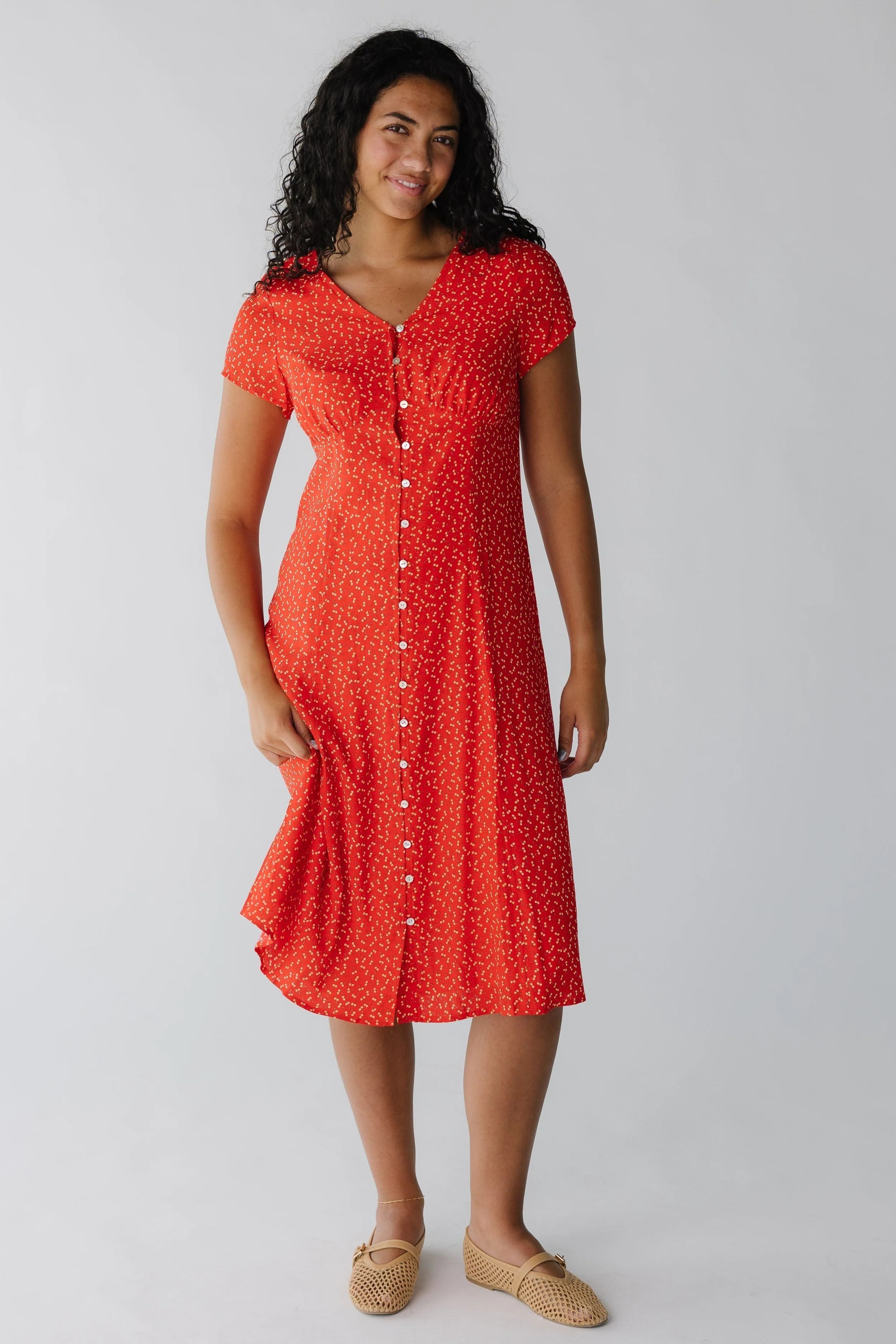 Brass & Roe Cherry Pie Button Down Dress - Image 9
