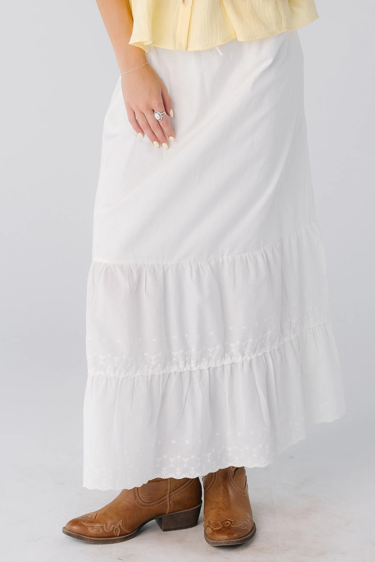 Brass & Roe Melanie Midi Eyelet Skirt - Image 17