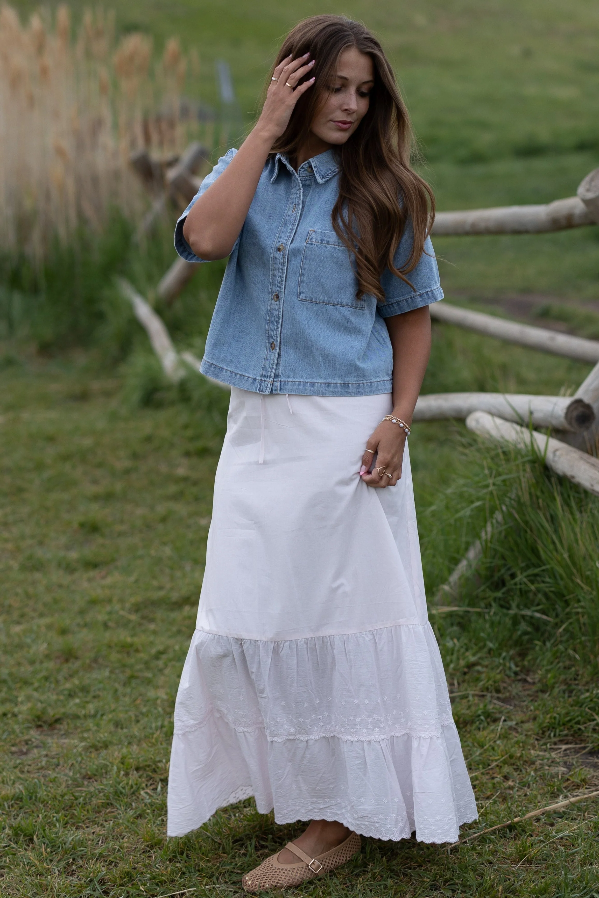 Brass & Roe Melanie Midi Eyelet Skirt - Image 5