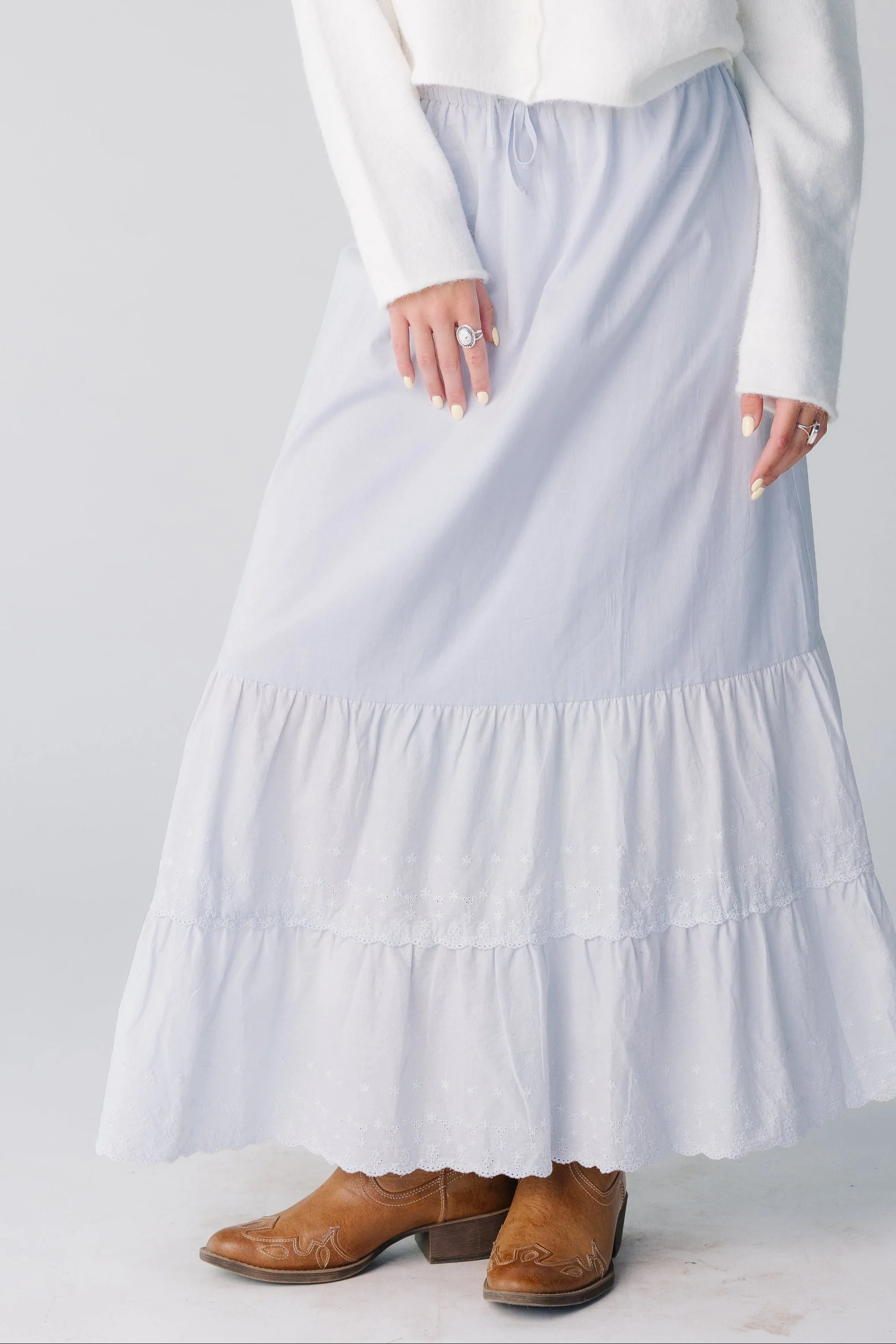 Brass & Roe Melanie Midi Eyelet Skirt - Image 6