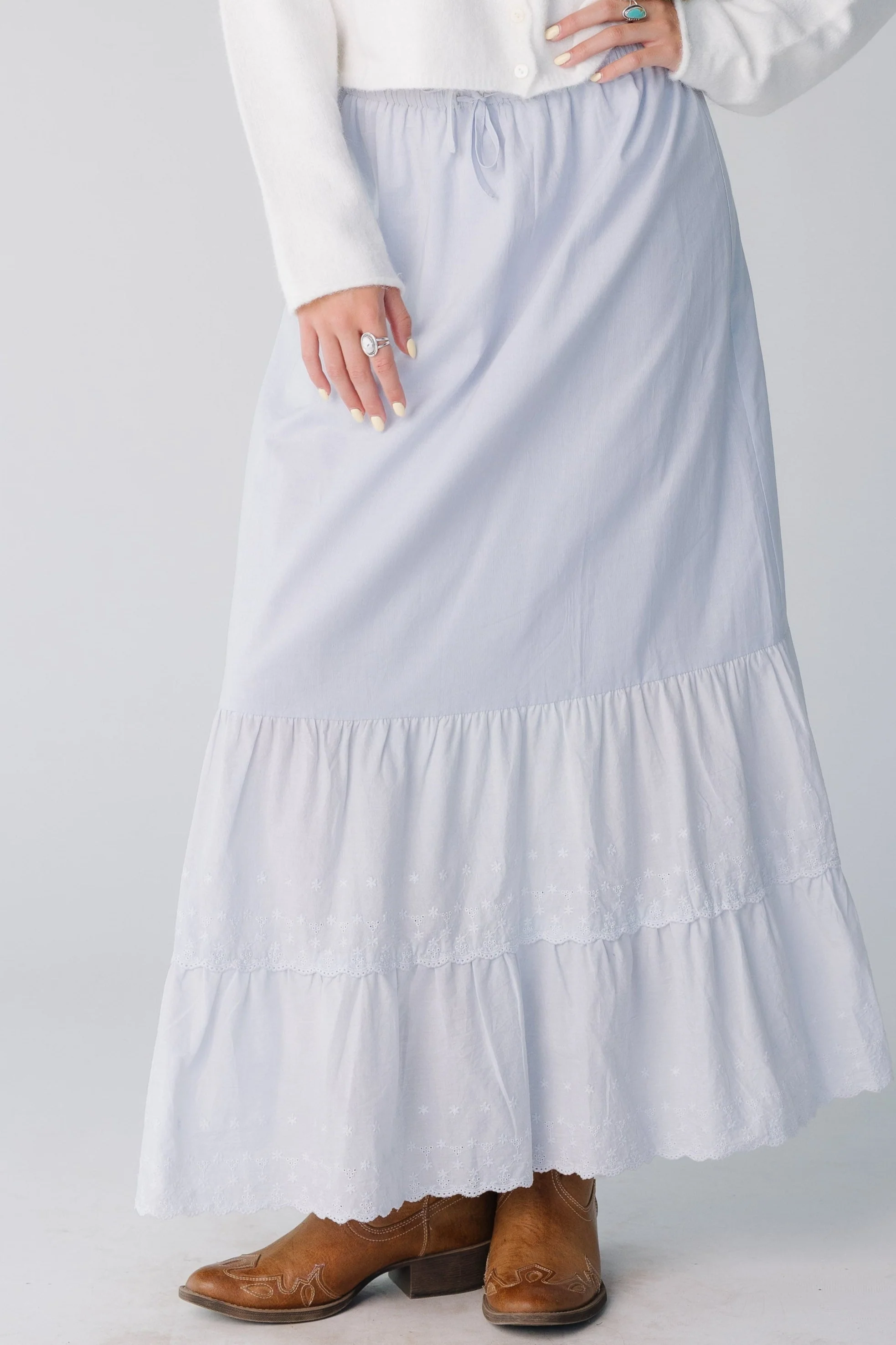 Brass & Roe Melanie Midi Eyelet Skirt - Image 7