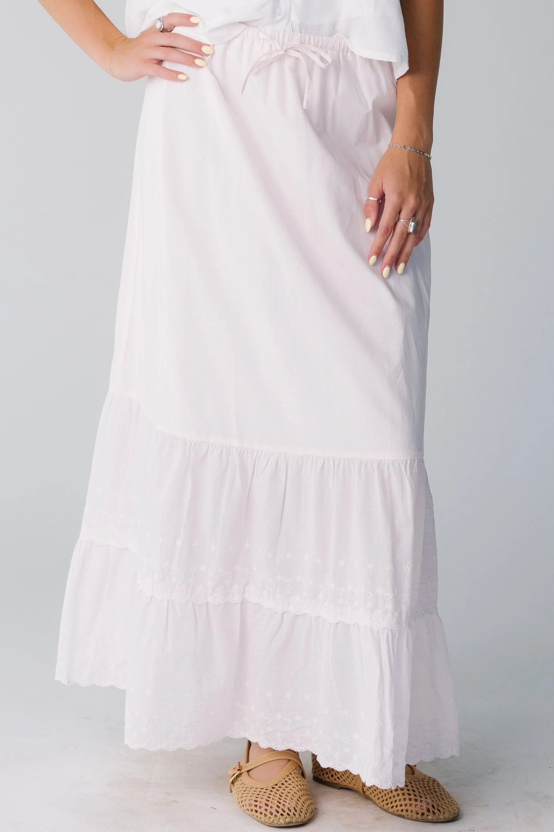 Brass & Roe Melanie Midi Eyelet Skirt - Image 9