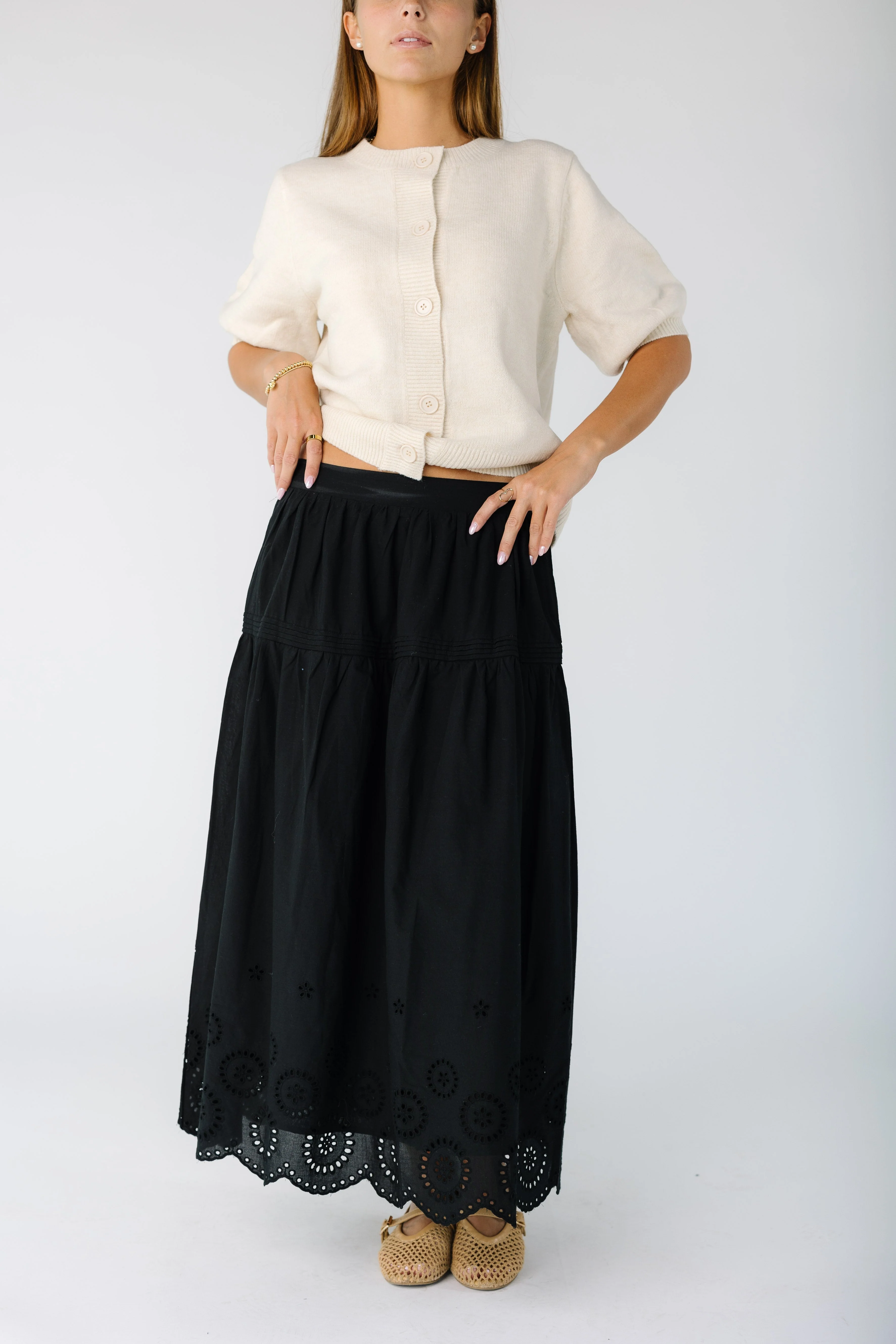 Brass & Roe The Melanie Midi Eyelet Skirt - Image 10