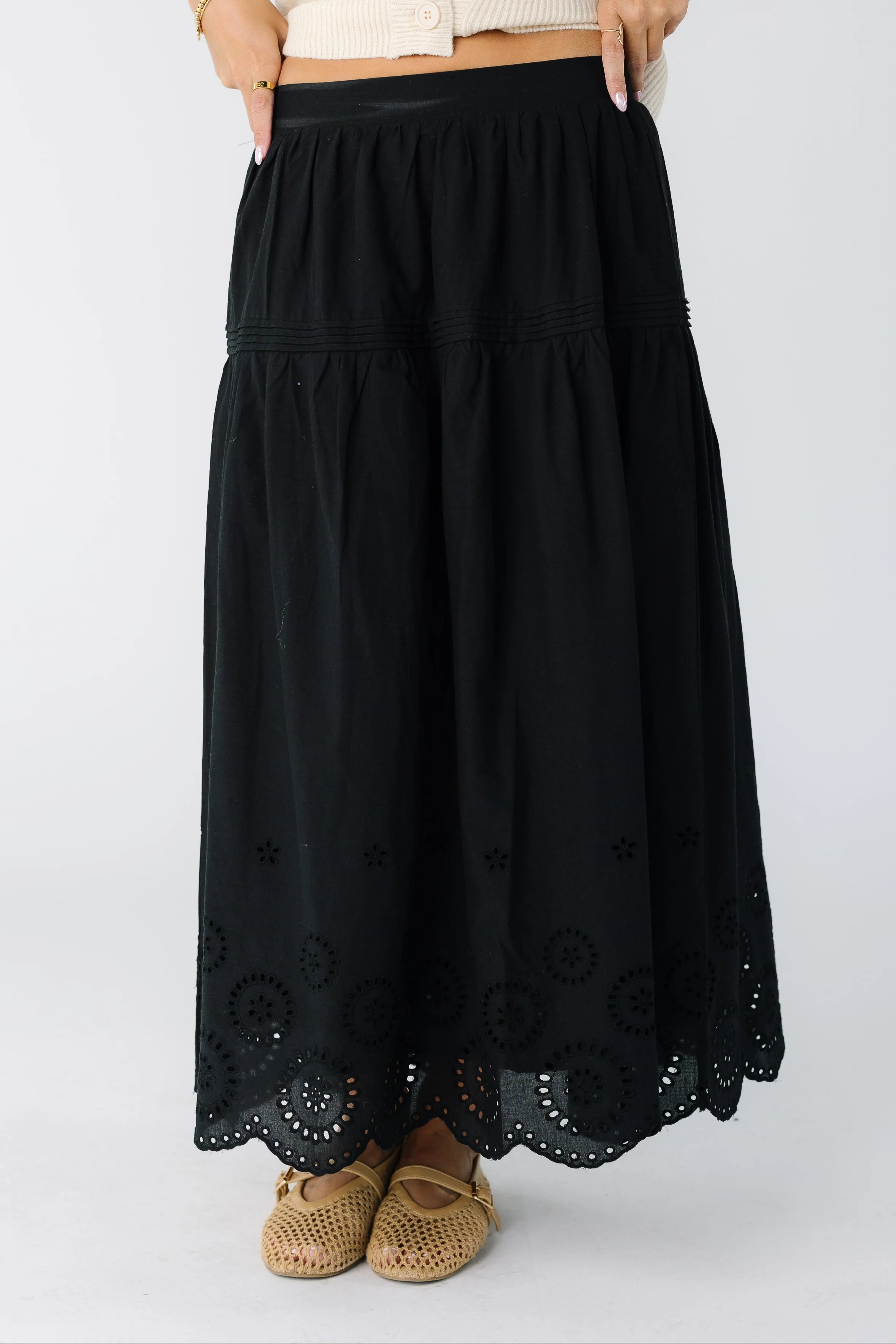 Brass & Roe The Melanie Midi Eyelet Skirt - Image 3