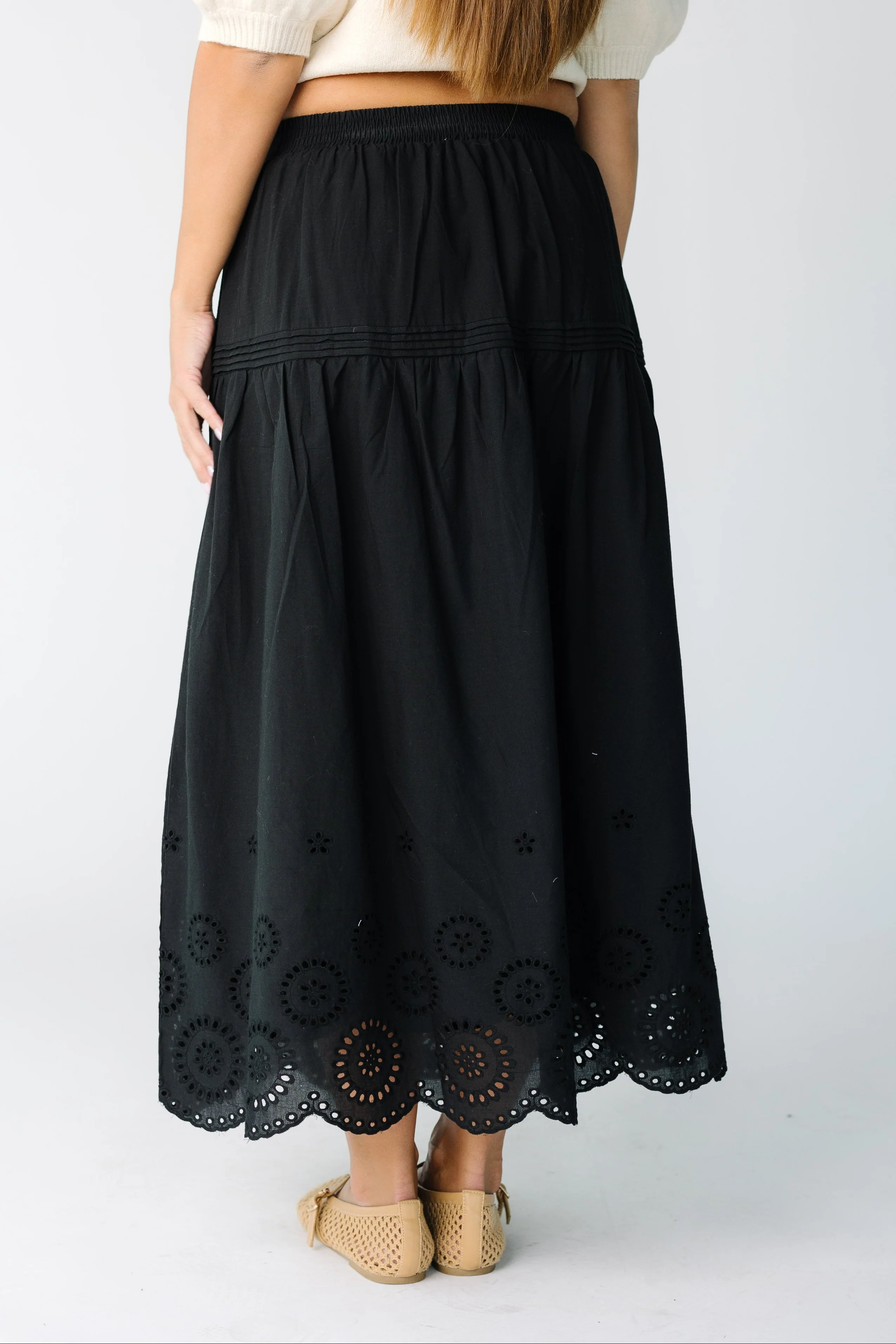 Brass & Roe The Melanie Midi Eyelet Skirt - Image 4