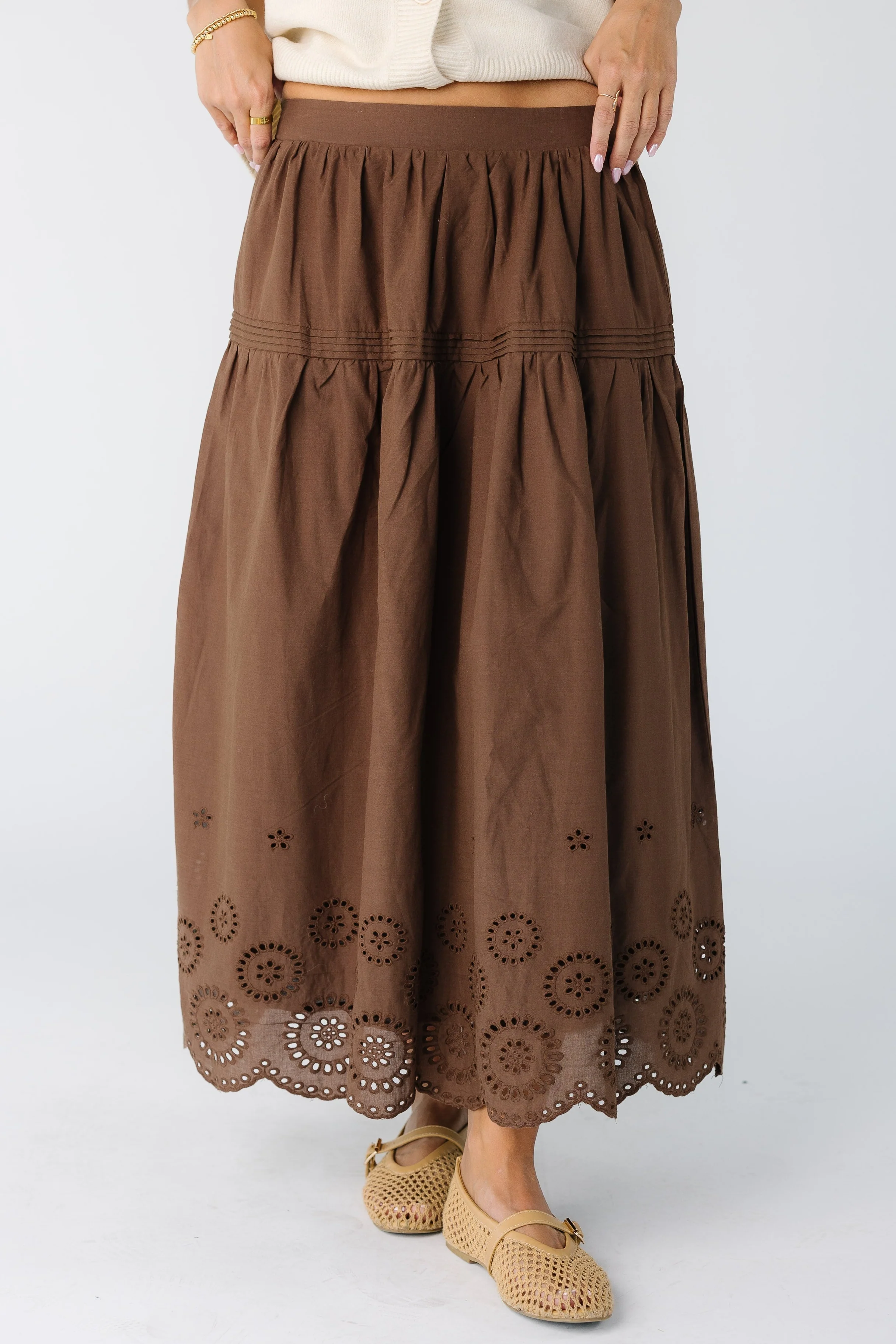 Brass & Roe The Melanie Midi Eyelet Skirt - Image 5