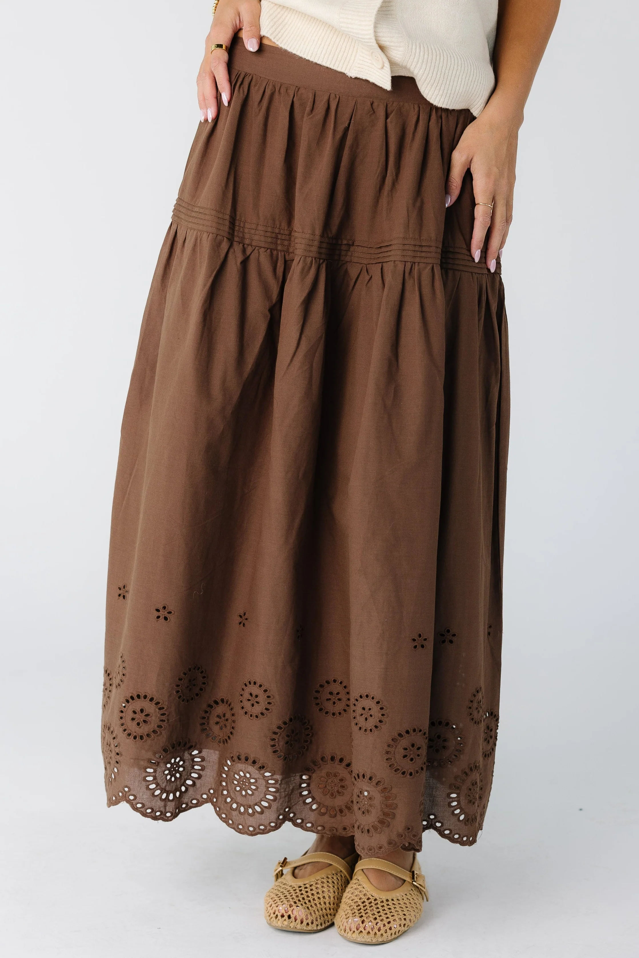 Brass & Roe The Melanie Midi Eyelet Skirt - Image 6