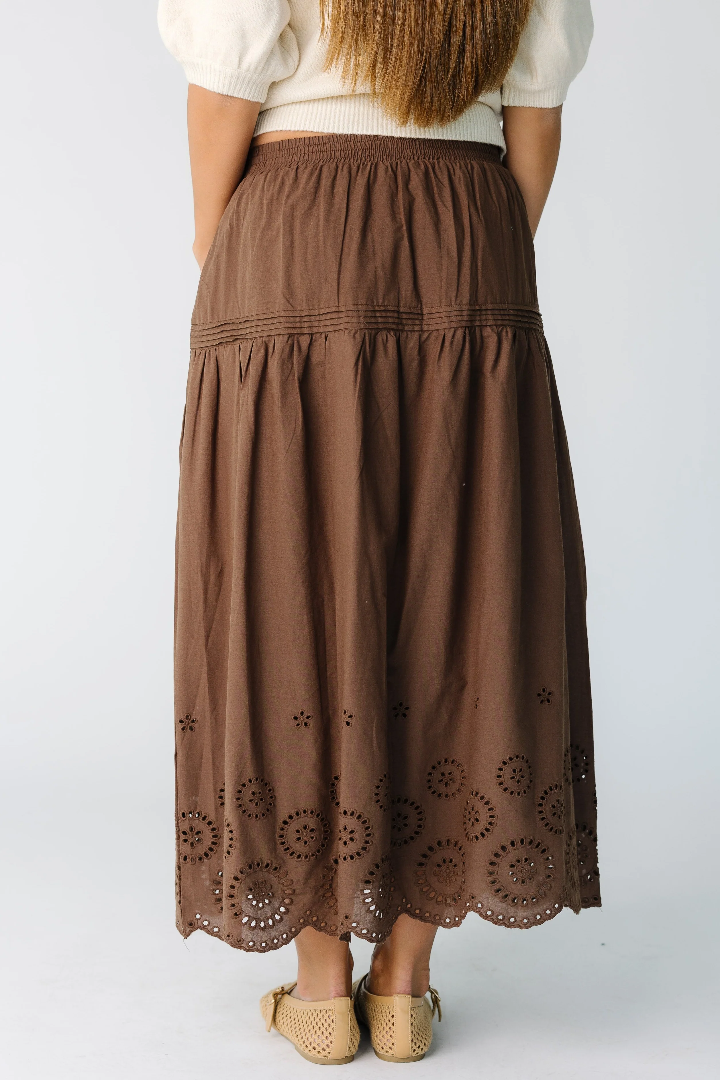 Brass & Roe The Melanie Midi Eyelet Skirt - Image 8