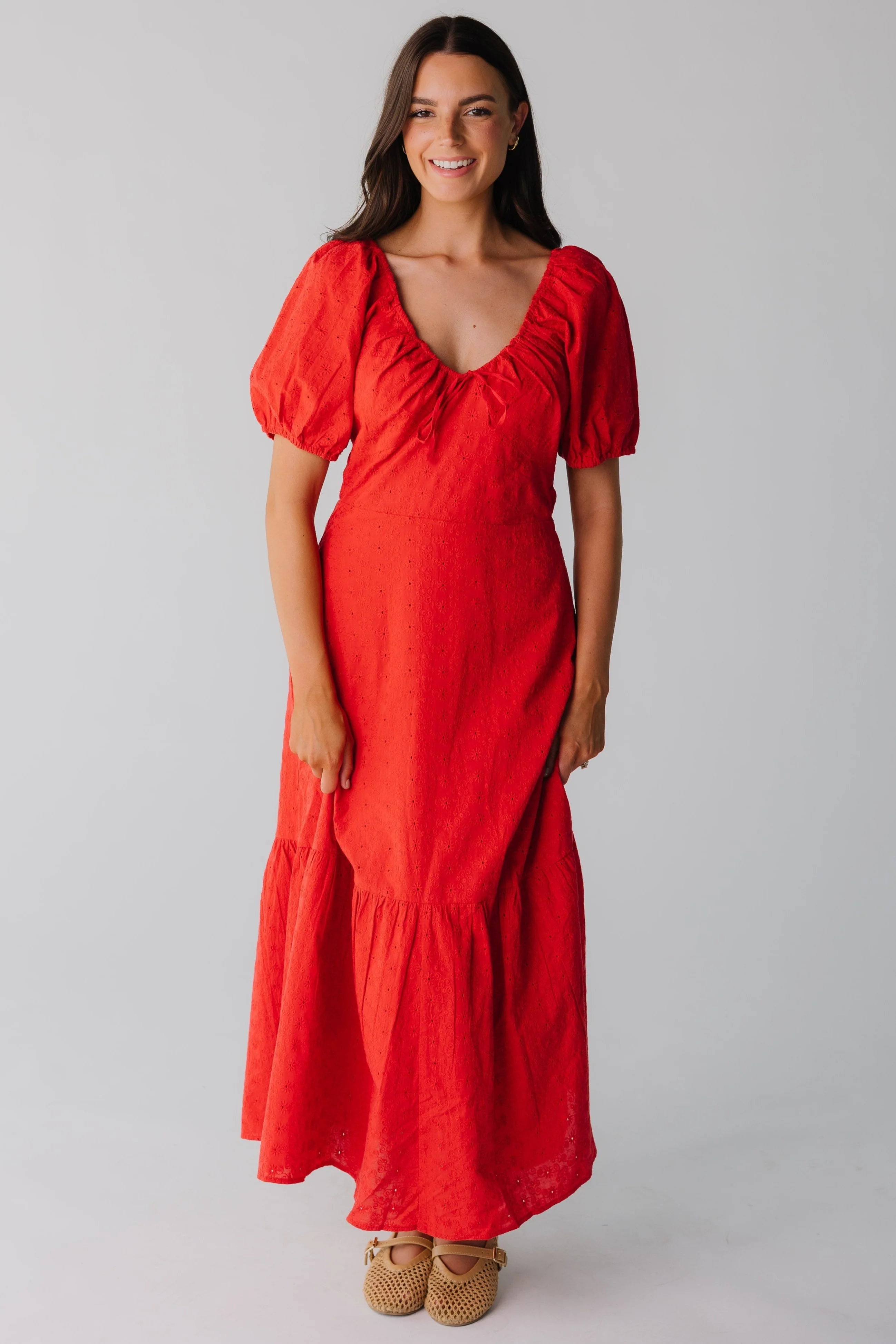 Citrus Alba Eyelet Midi Dress