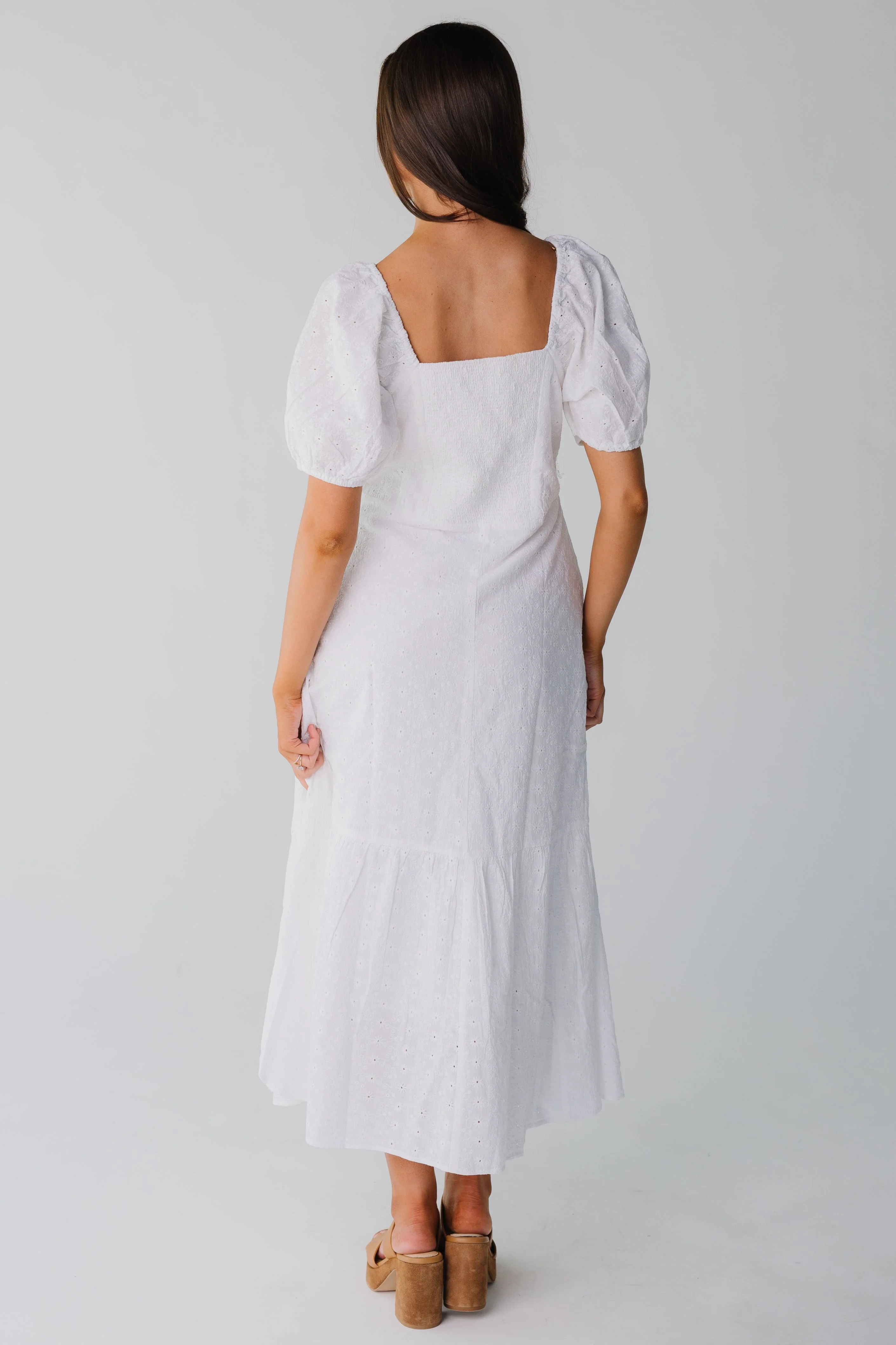 Citrus Alba Eyelet Midi Dress - Image 9