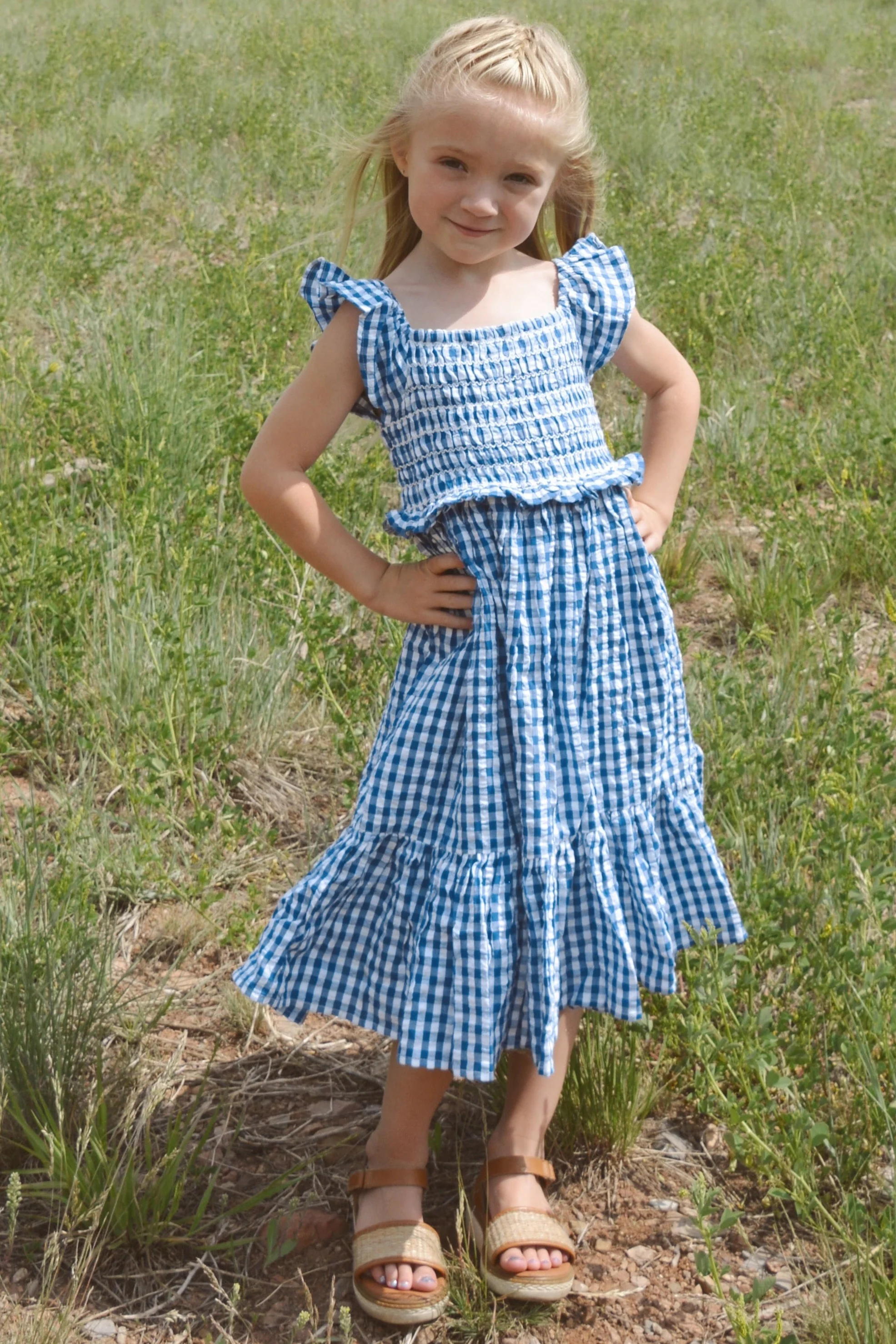Citrus Tali Gingham Girl's Dress - Image 6