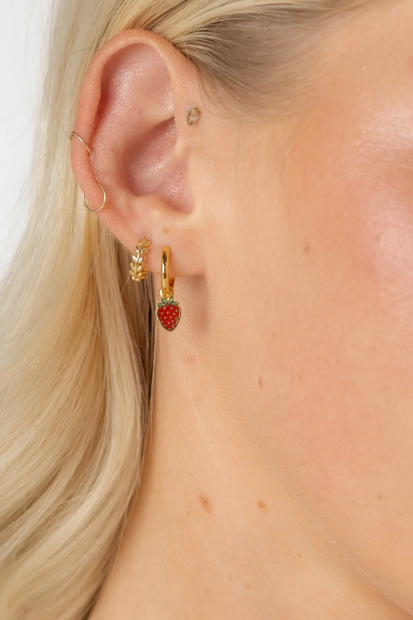 Cove Strawberry Huggie Earrings - Image 2