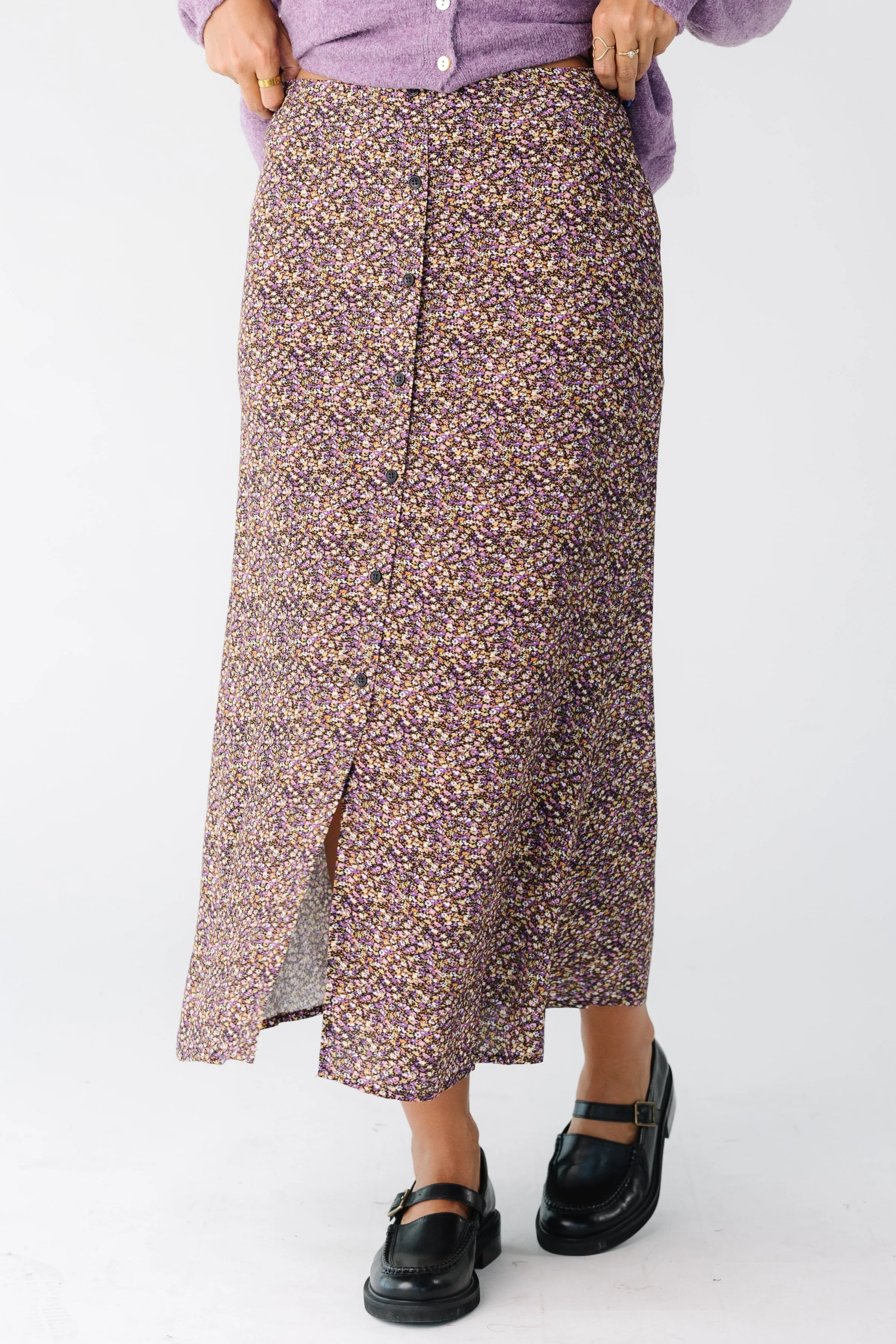 Floral Printed Midi Skirt - Image 3