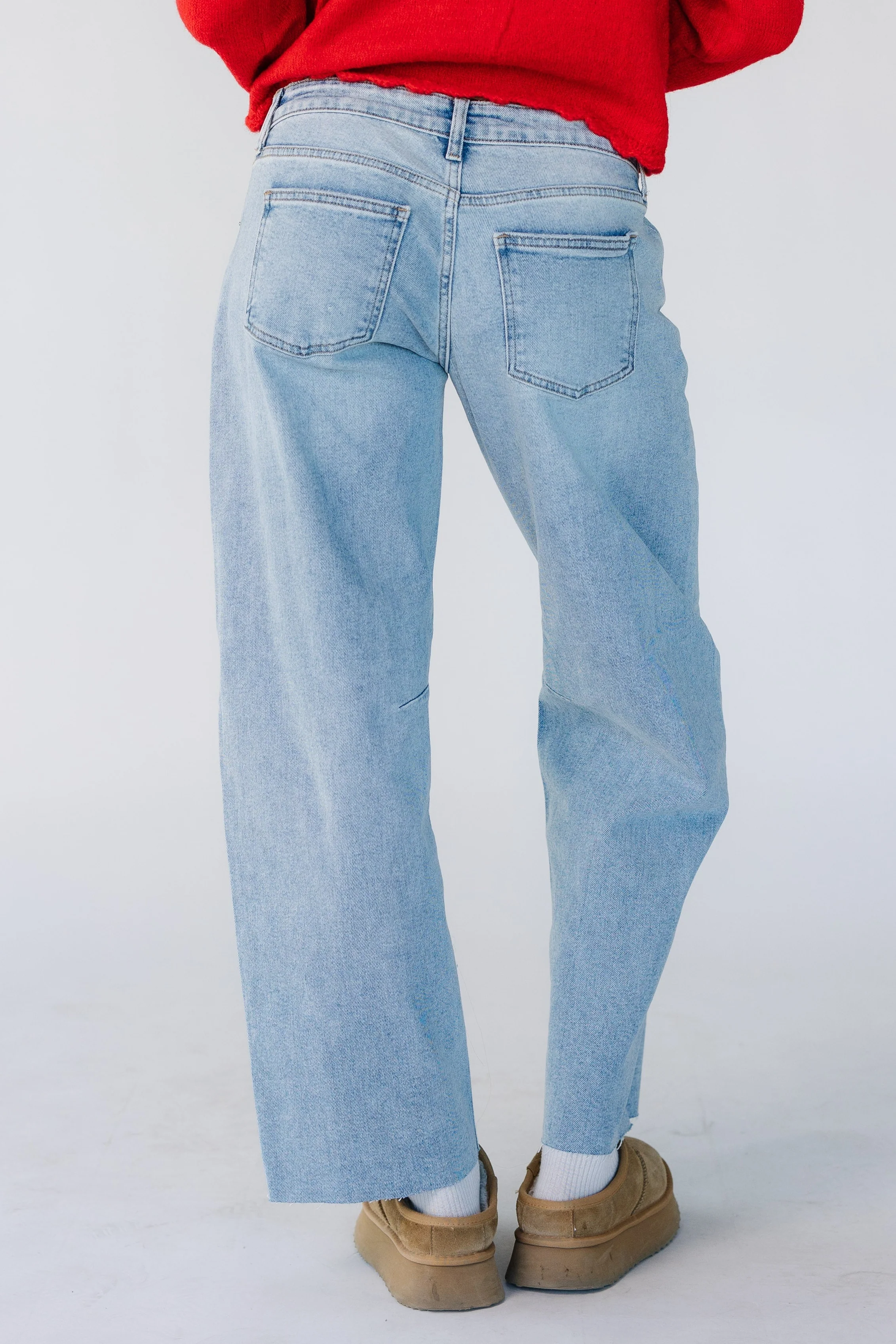 Mid Rise Barrel Jean - Light Denim - Image 3