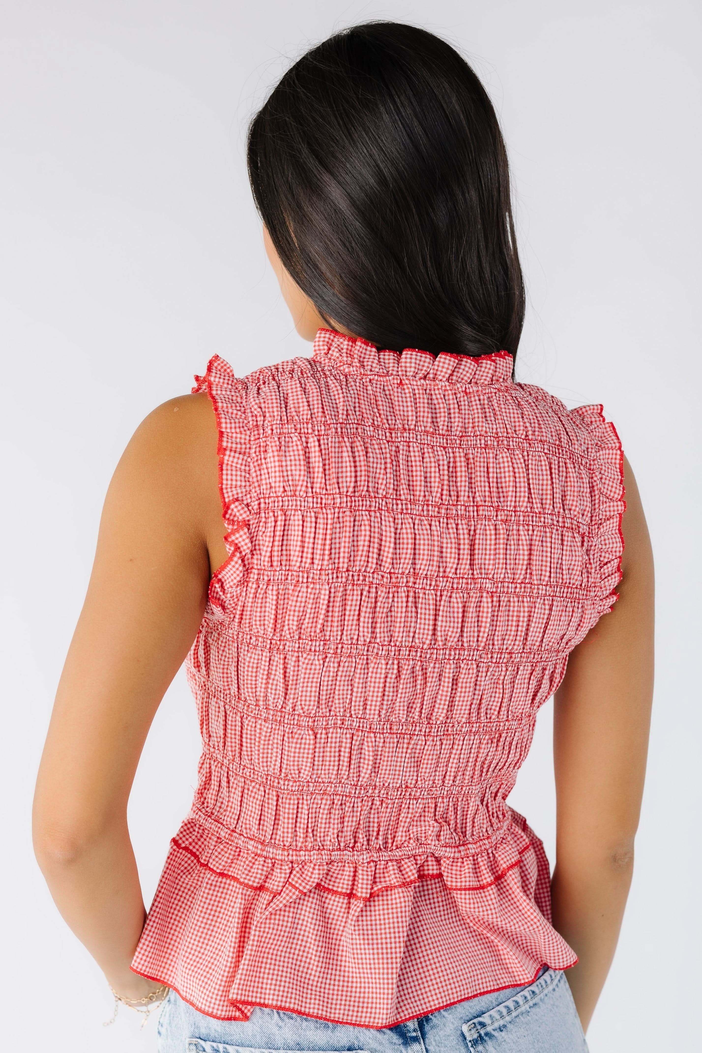 Sebastian Smocked Peplum Top - Image 5