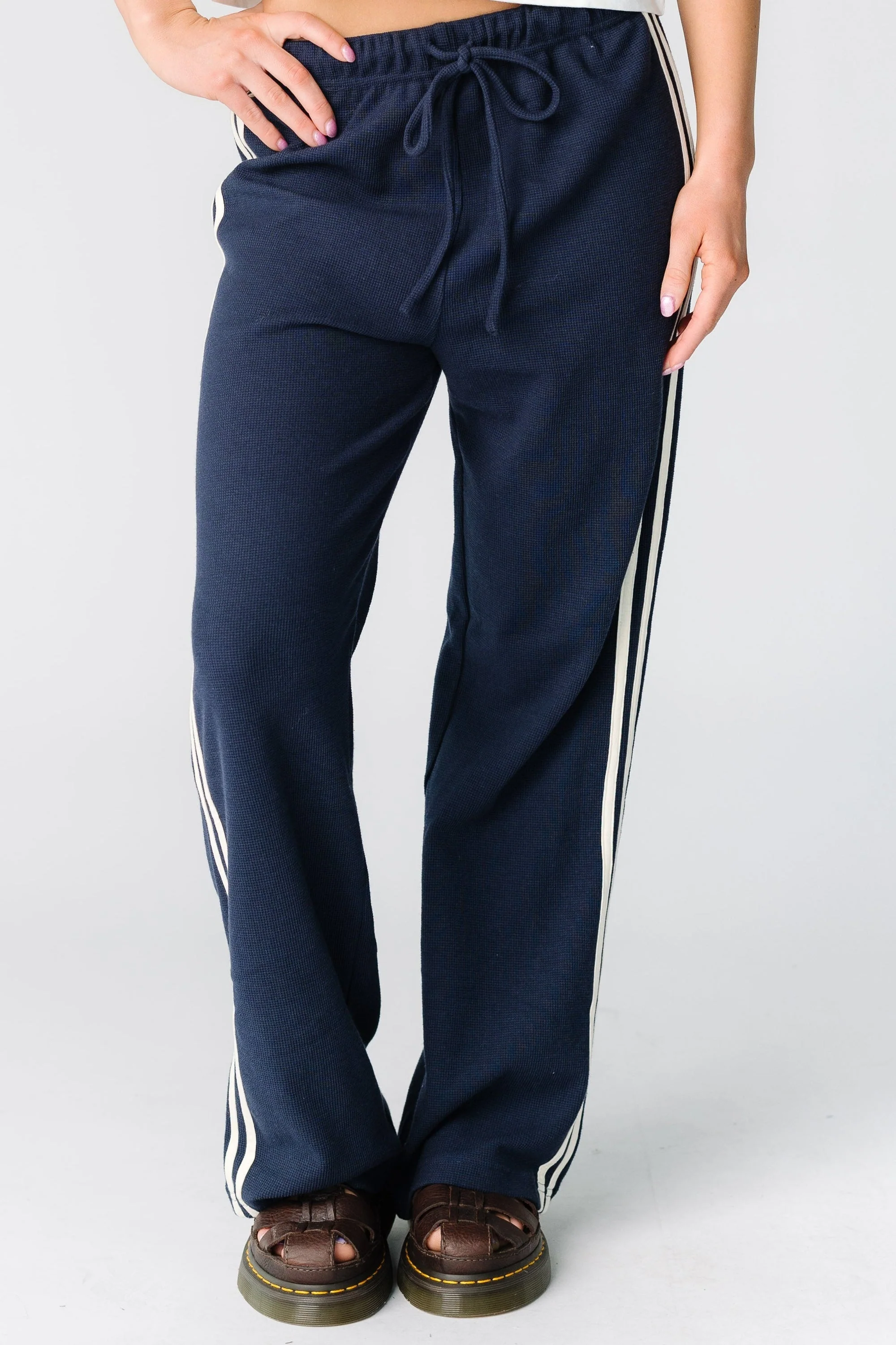 The Eleanor Wide Leg Lounge Pant- Navy - Image 3